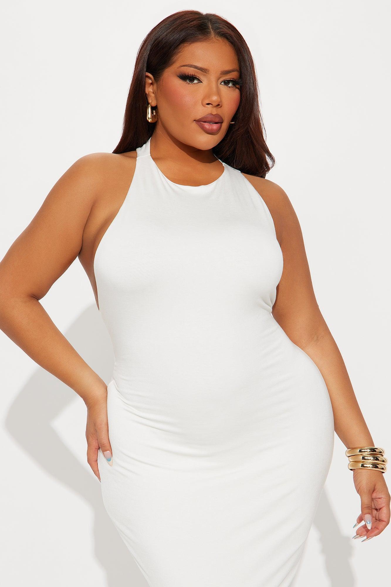 Melodie Double Lined Cut Out Maxi Dress - White Product Image