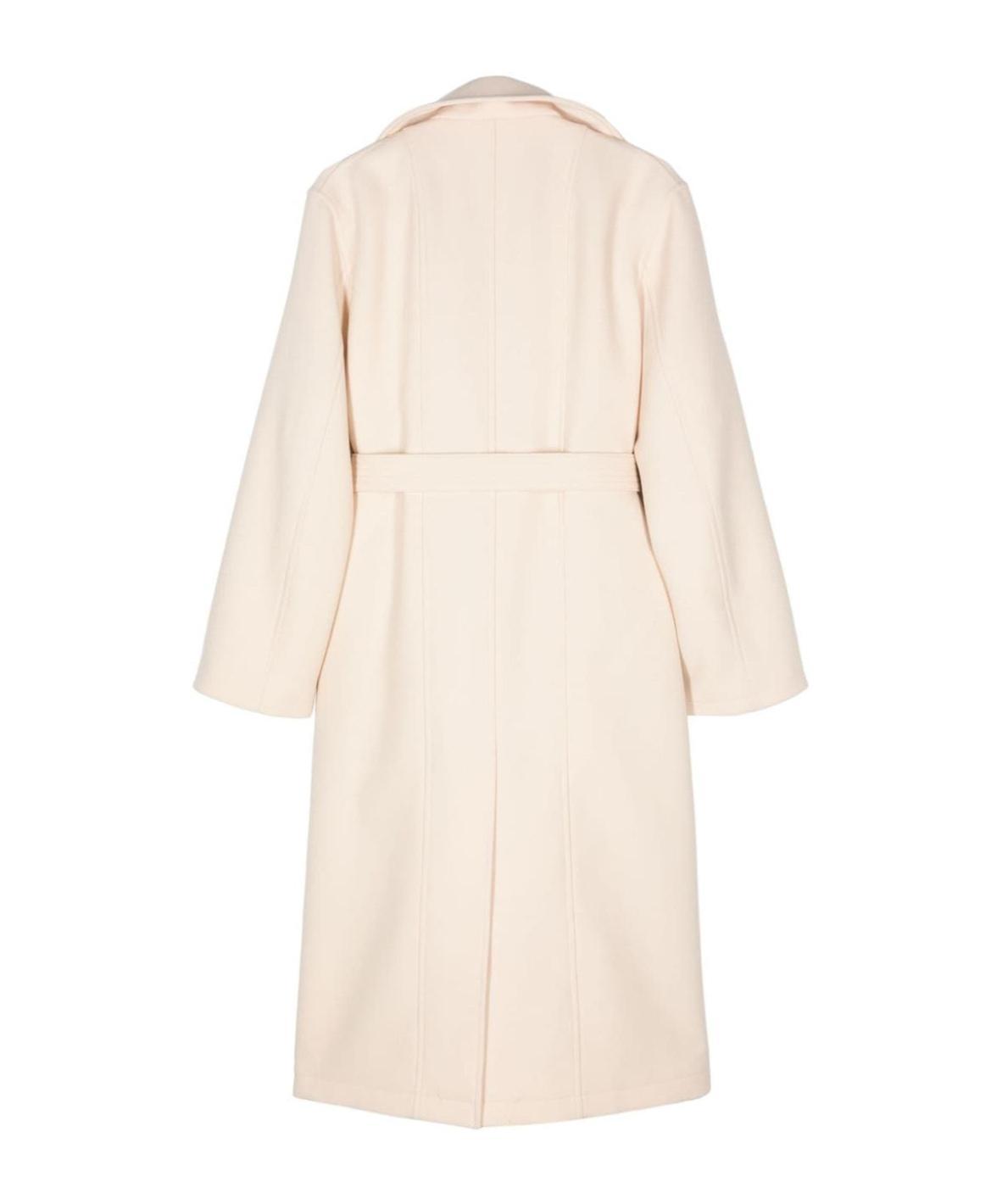 JIL SANDER Belted Wool Coat In White Product Image