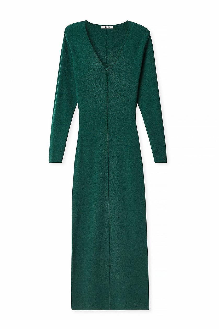 Knitted V-Neck Maxi Dress Product Image