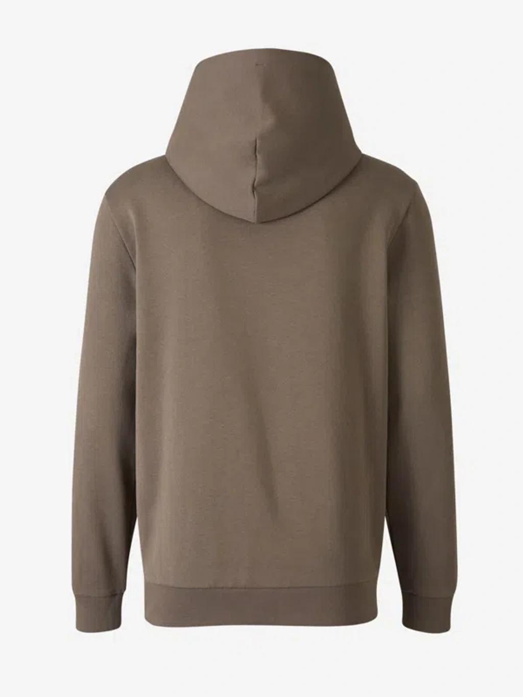 MONCLER Men's Logo Cotton Long-sleeve Hoodie In Taupe Gray Product Image