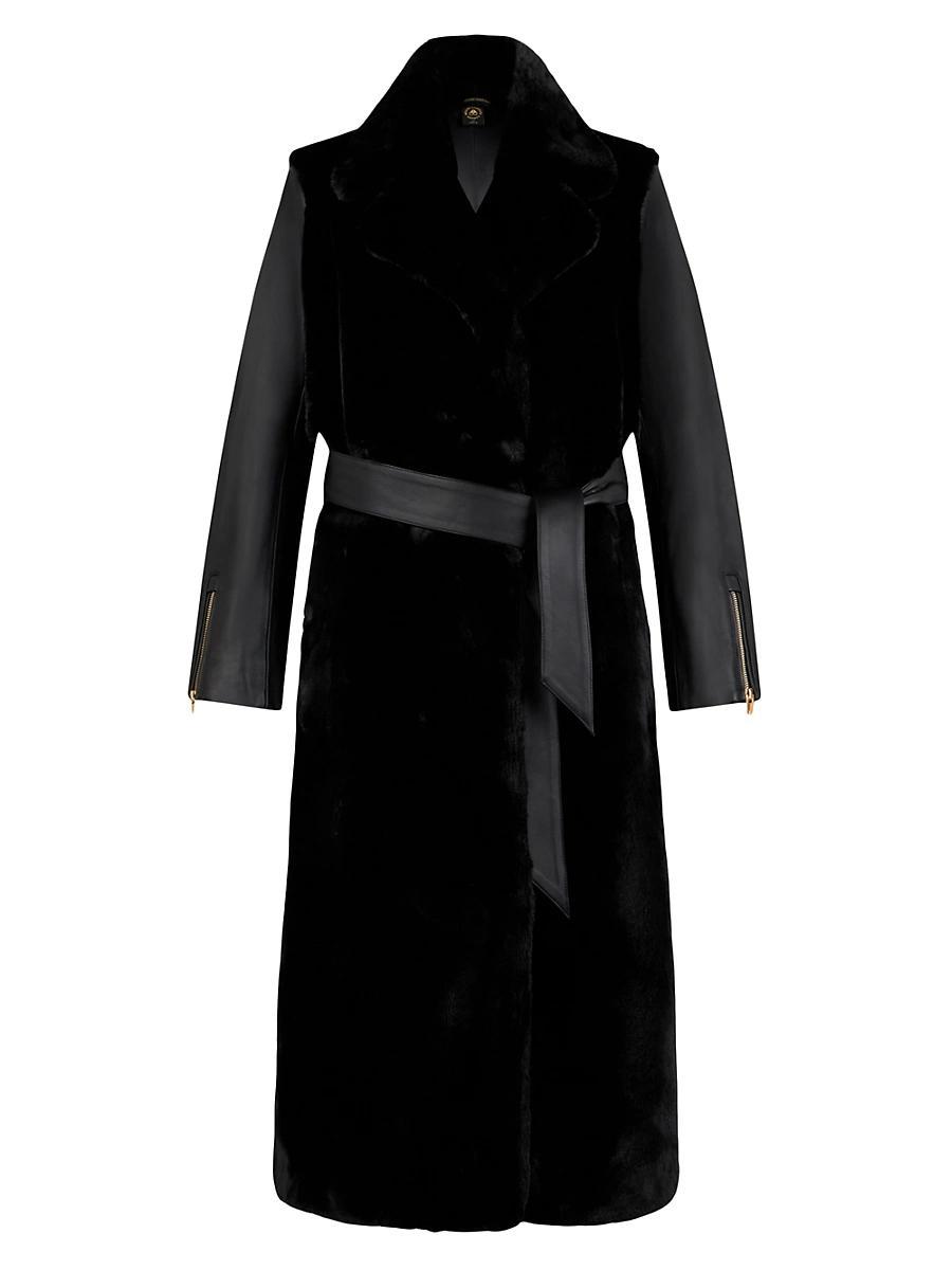 Womens Bunny Tolina Faux-Fur Trench Coat Product Image