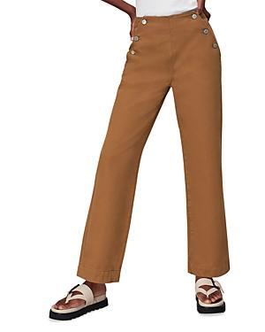 Whistles Emily Cotton Button Front Trousers Product Image