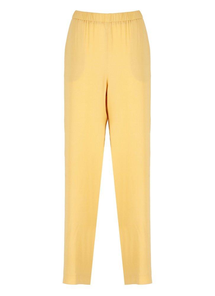 FABIANA FILIPPI Elasticated Waistband Straight Crepe Trousers In Yellow Product Image
