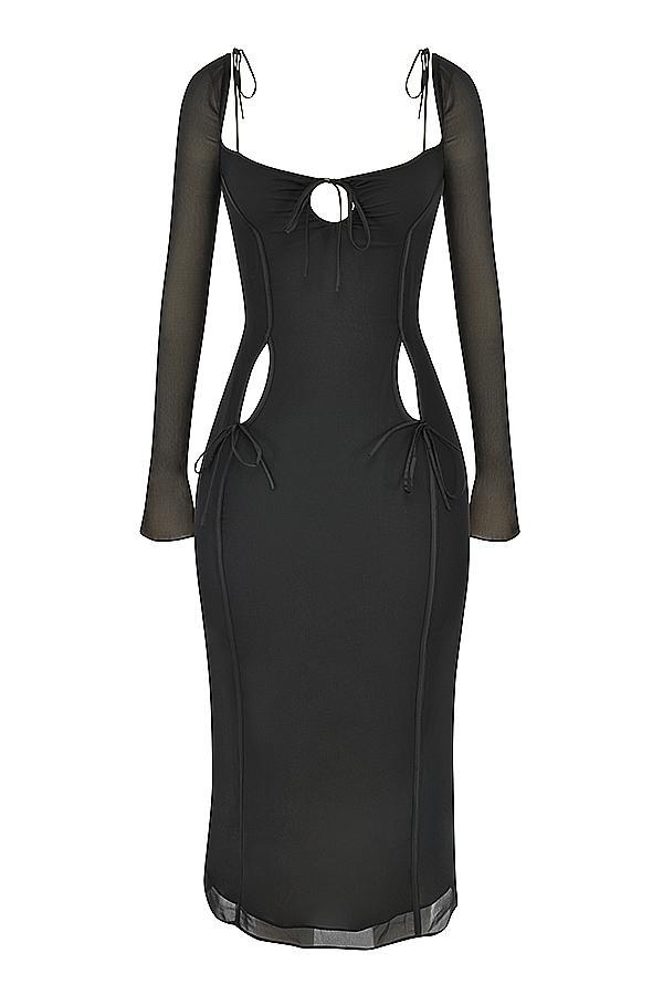 Ophelia  black cutout midi dress - sale Product Image