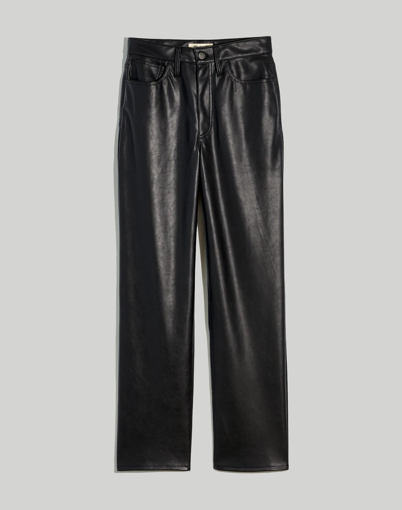 The Plus Perfect Vintage Straight Jean: Faux Leather Edition Product Image