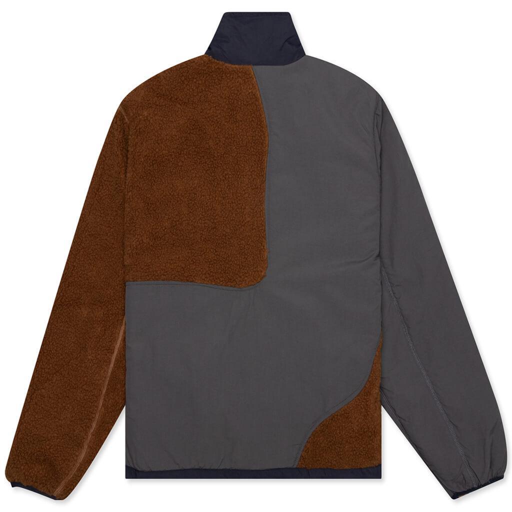 Paneled Sherpa Full Zip Jacket - Brown Male Product Image