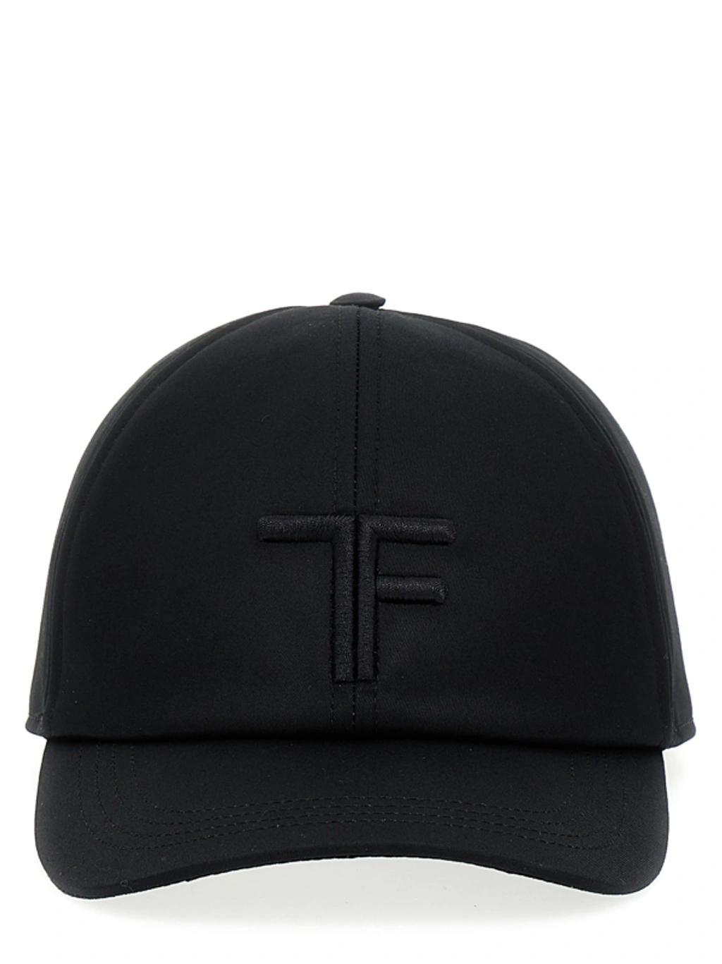 TOM FORD Logo Monogram Cotton Twill Baseball Cap In Black Product Image