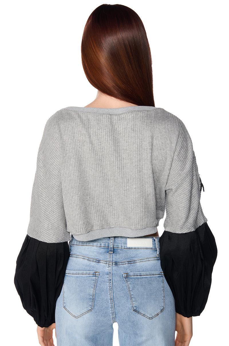 WISH YOU WELL LONG SLEEVE EMBROIDERED SWEATER Product Image