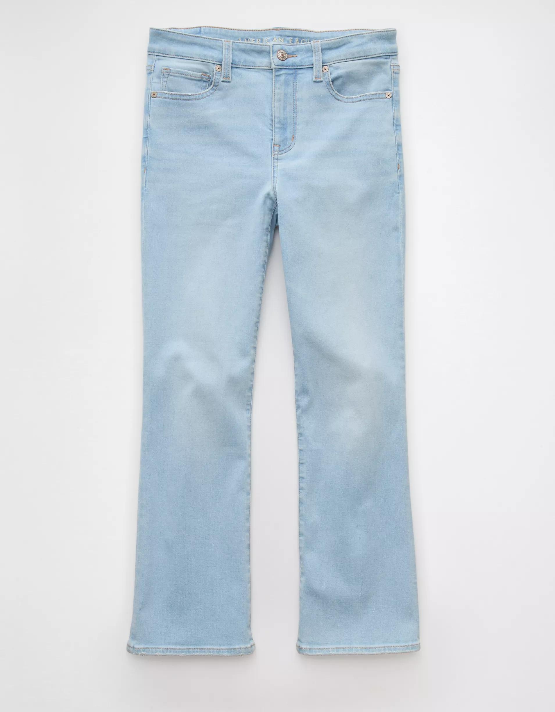 AE Next Level High-Waisted Kick Bootcut Crop Jean Product Image