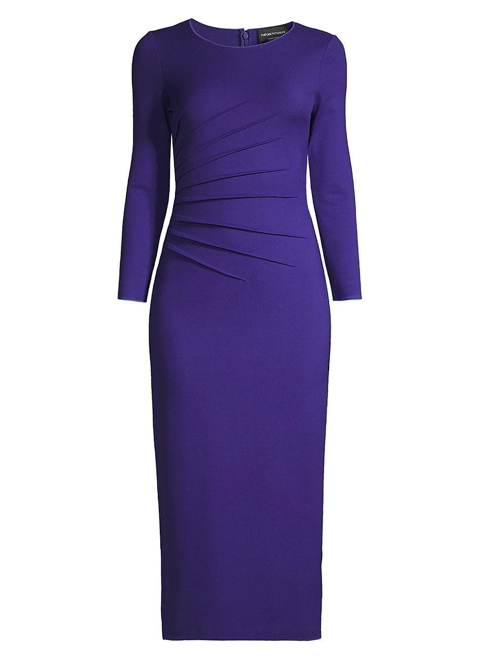 Pintuck Jersey Midi Sheath Dress Product Image