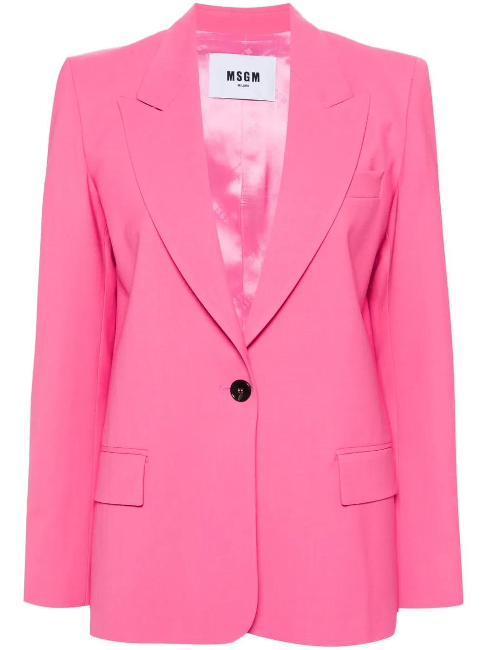 MSGM Single-breasted Peak-lapels Blazer In Multicolor Product Image
