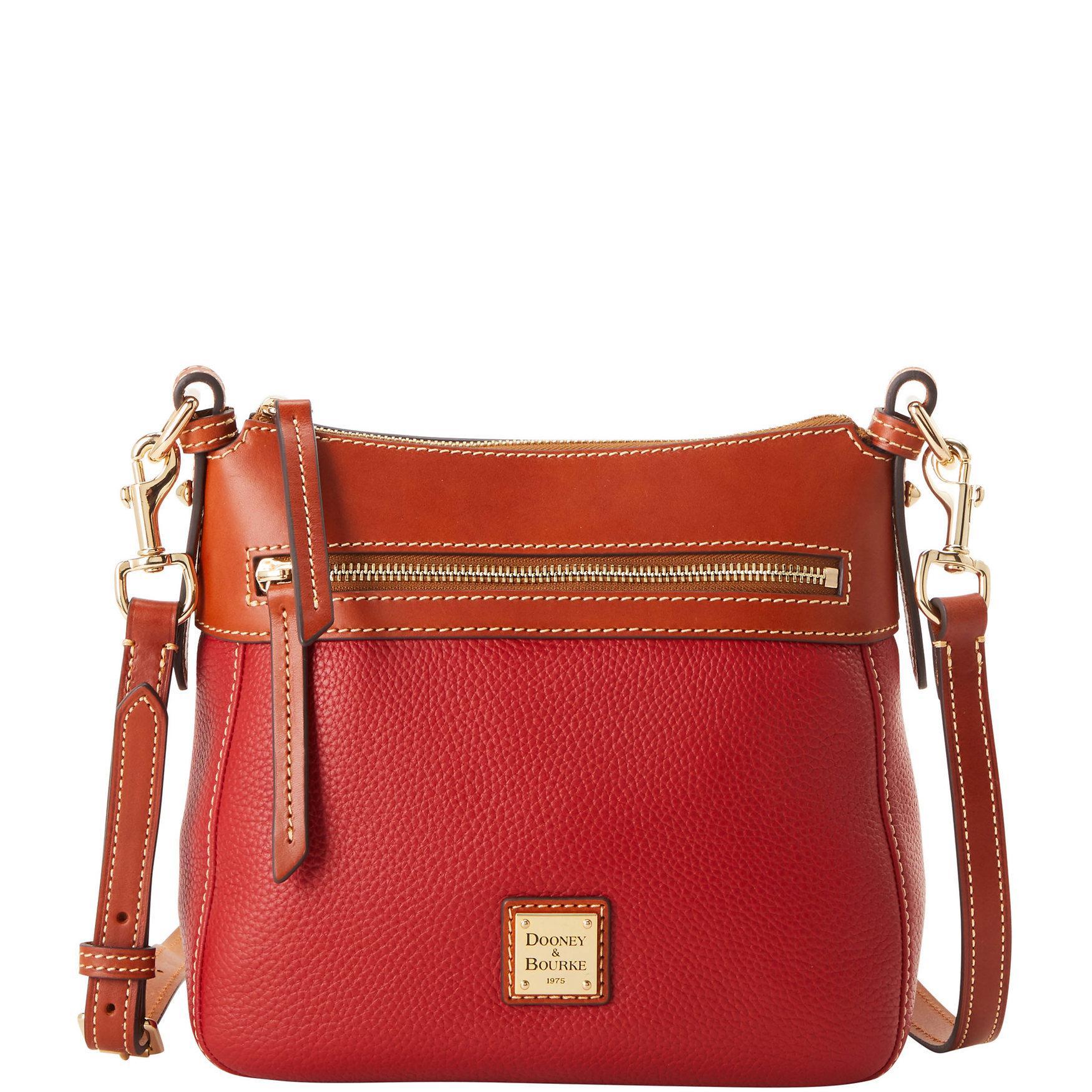 Dooney & Bourke Womens Pebble Grain Leather Crossbody 25 Bag in Red Product Image