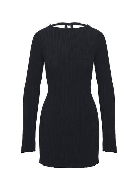 Mayok Long Sleeve Mini Dress Black Product Image