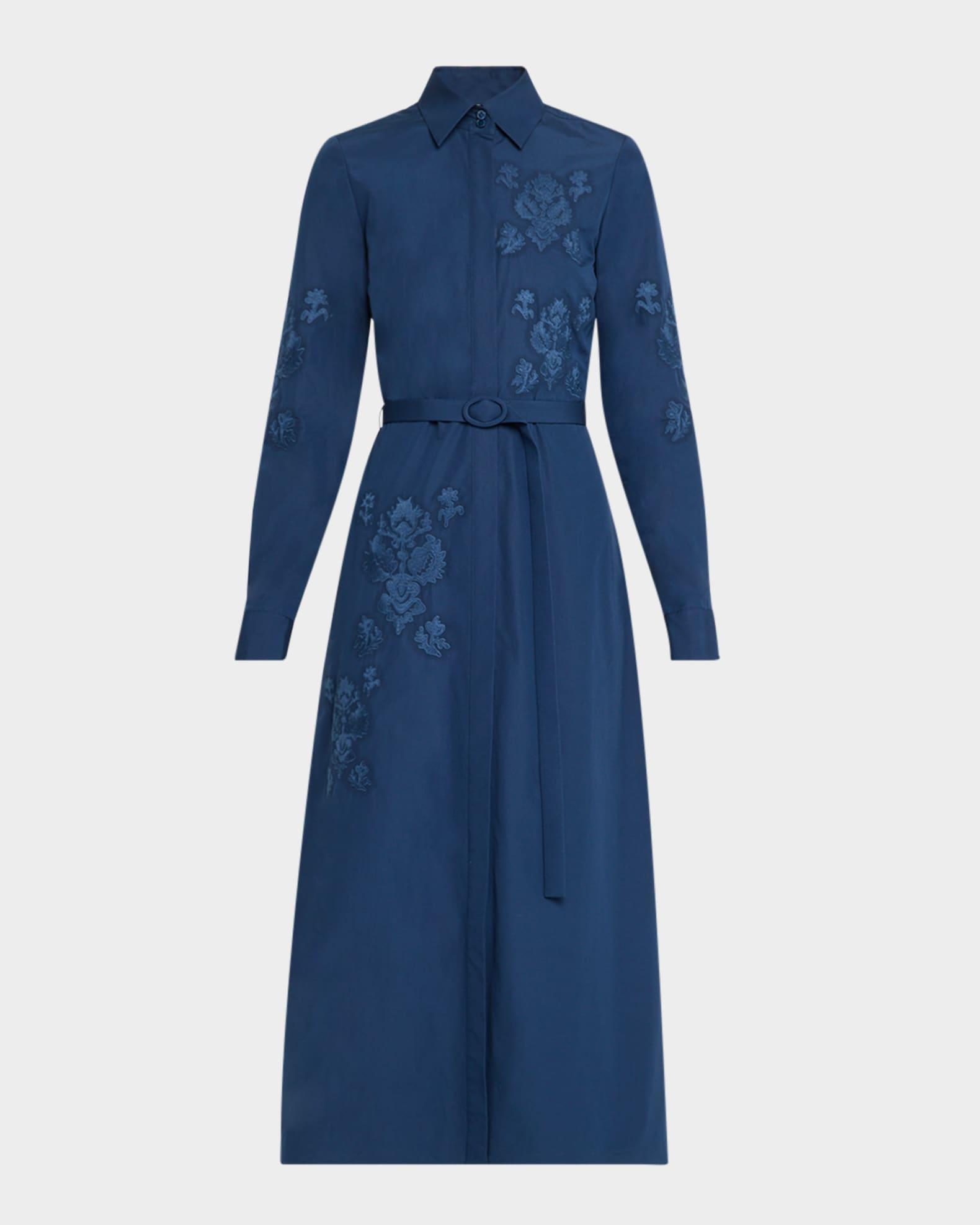 Embroidered Cotton Midi Shirtdress Product Image