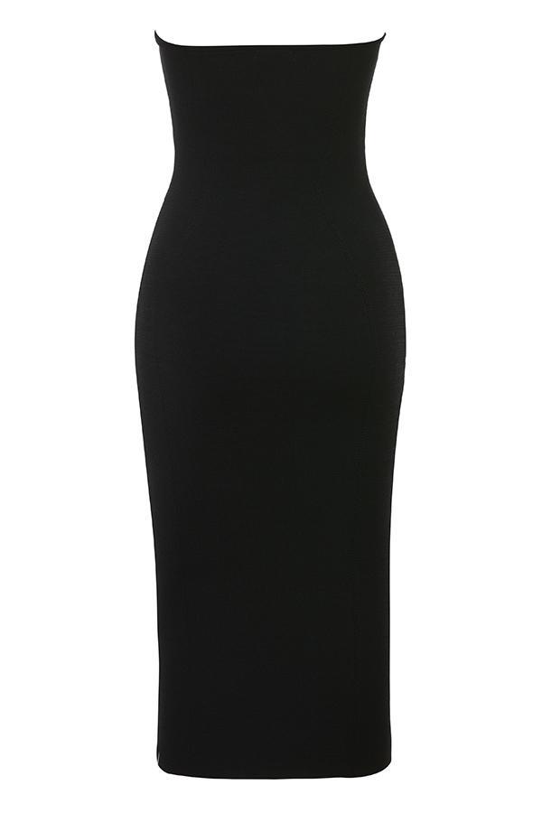 Magdalena  black strapless knit midi dress - sale Product Image