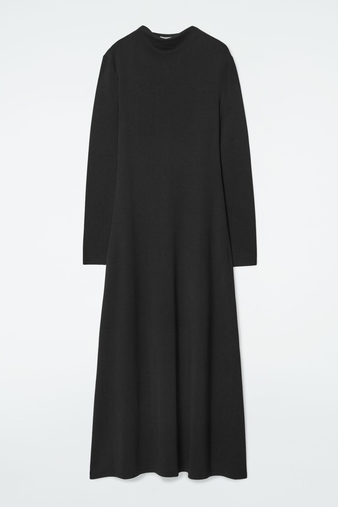 COWL-NECK LONG-SLEEVED MAXI DRESS Product Image