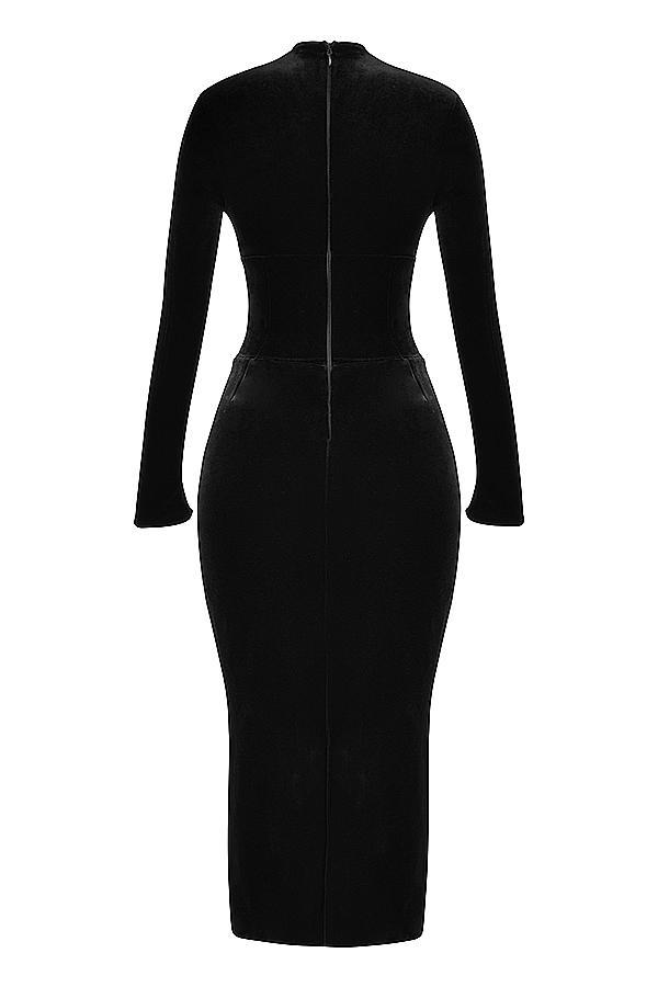 Arabella  black velvet corset dress Product Image