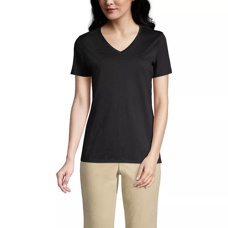 Womens Lands End Relaxed-Fit Supima Cotton V-Neck Tee Product Image