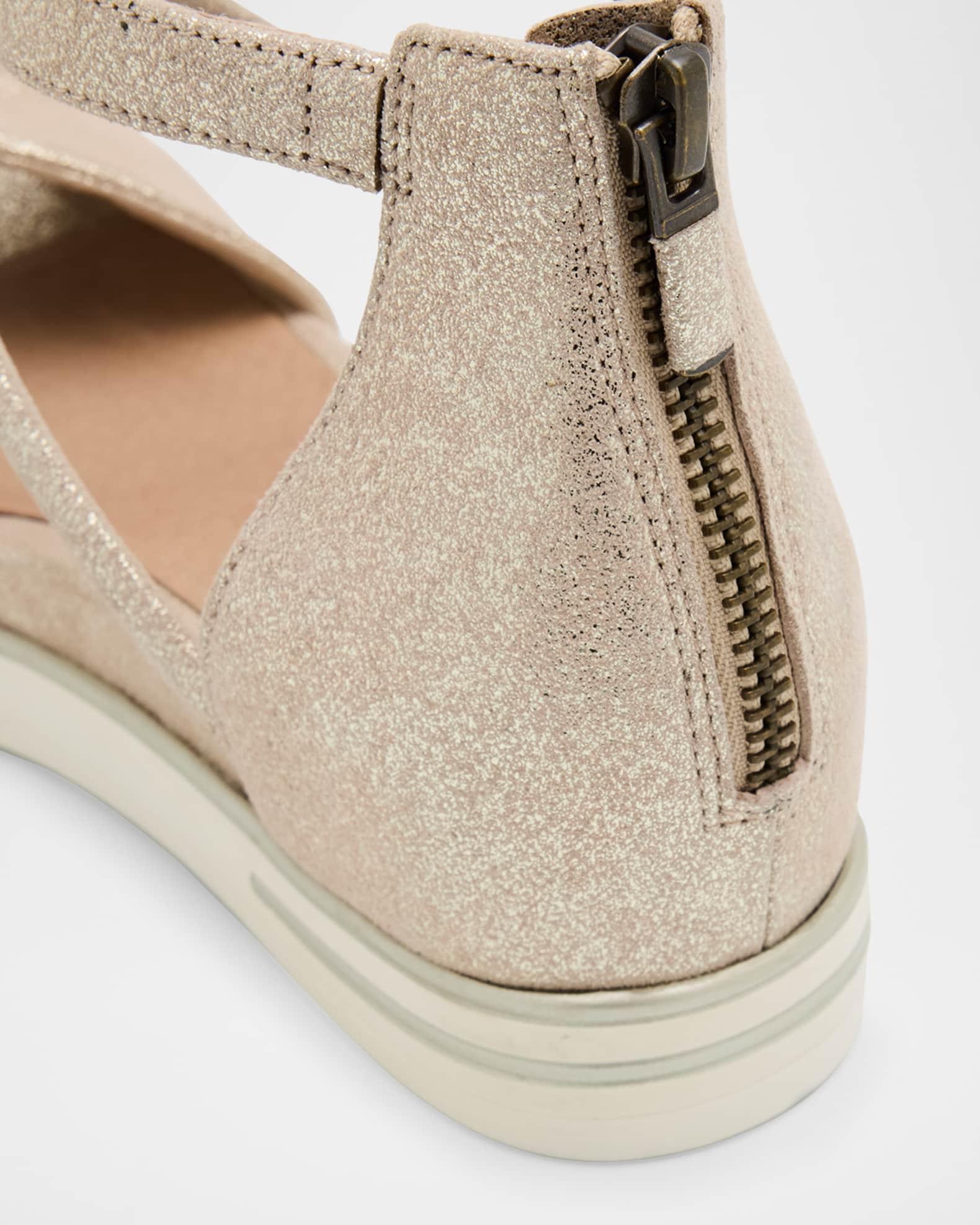 Suvi Metallic Crisscross Grip Wedge Sandals Product Image