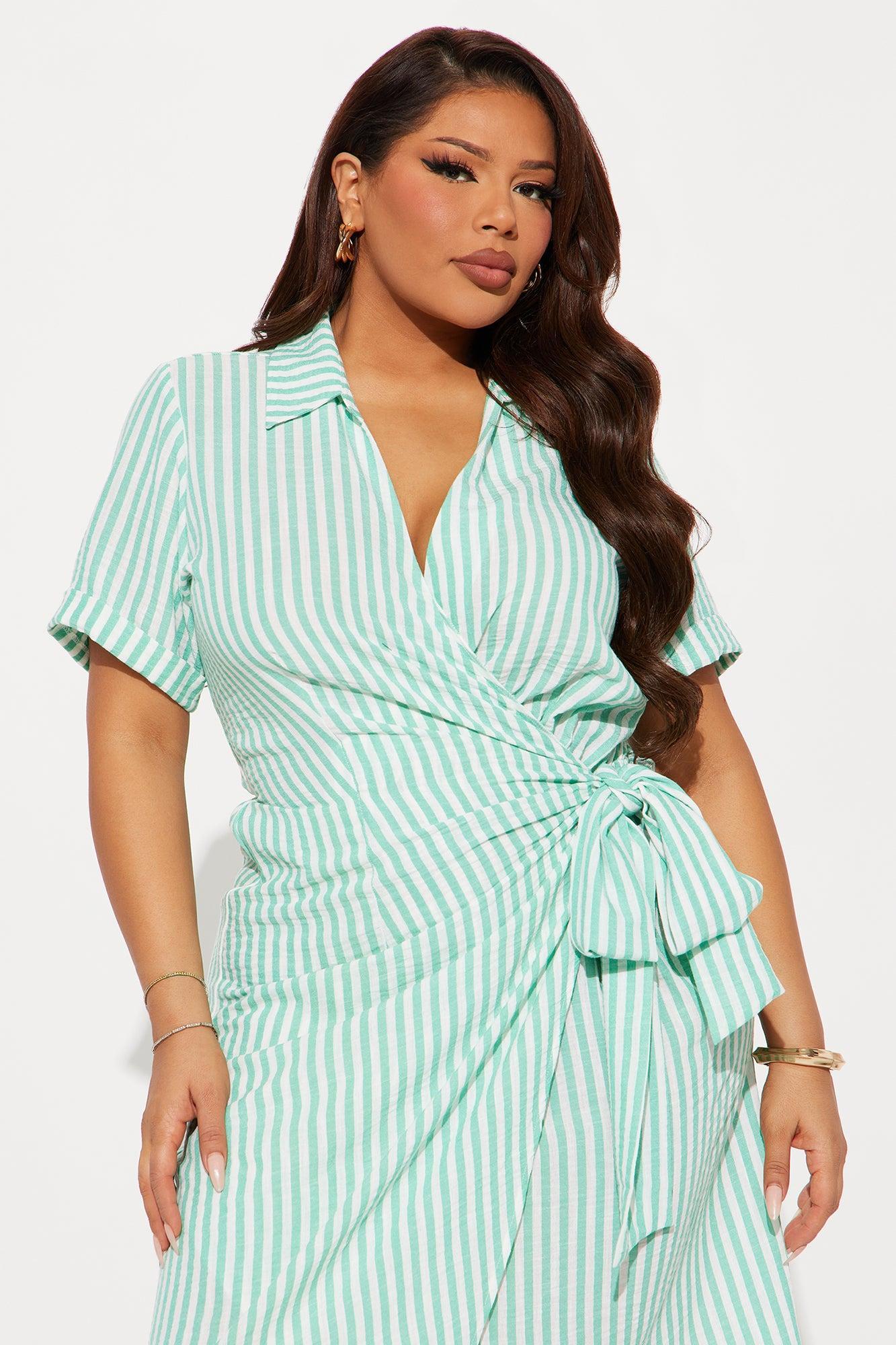 Tina Surplice Maxi Dress - Green/combo Product Image