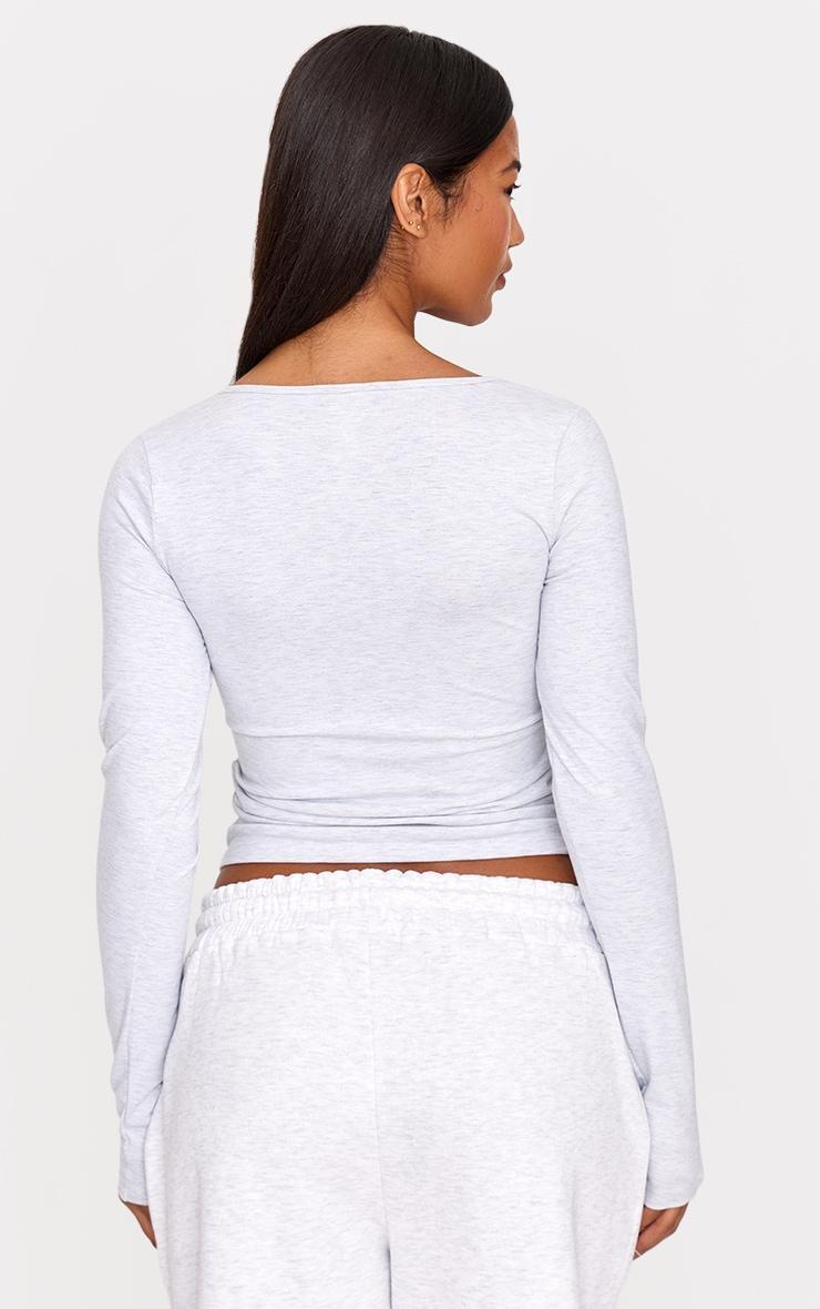 Ash Grey Sculpt Crossover Long Sleeve Top Product Image