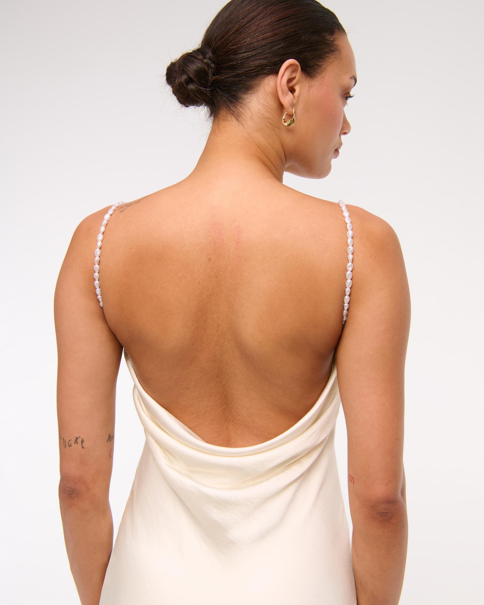 Faux Pearl Strap Maxi Dress Product Image