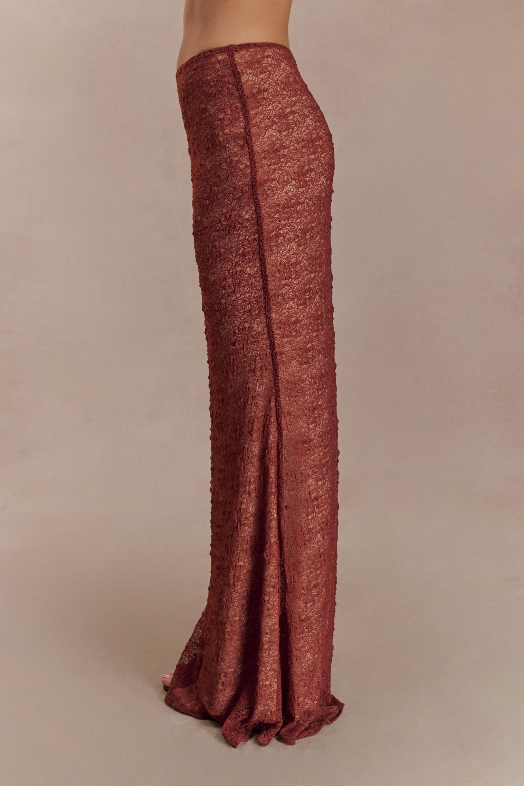 Robyn Sheer Lace Maxi Skirt - Chilli Product Image