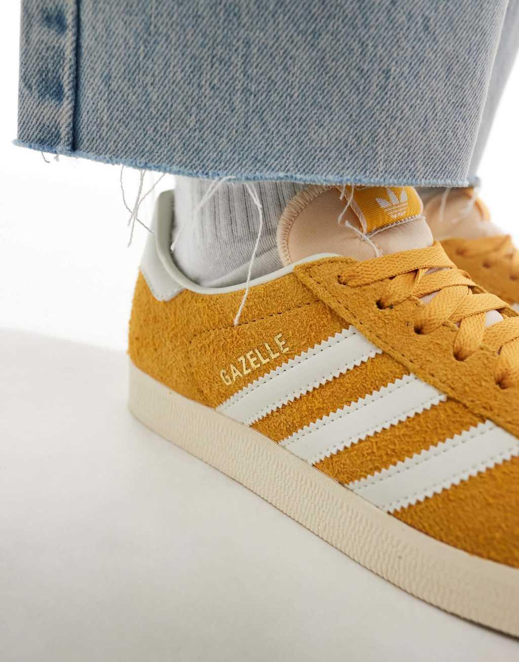 adidas Originals Gazelle sneakers in yellow and white Product Image