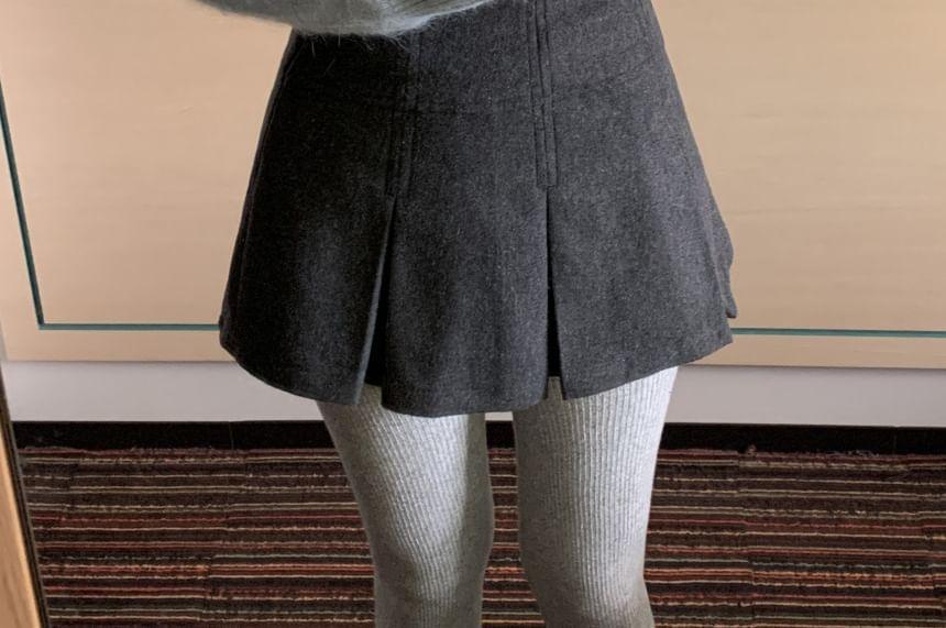 Long Sleeve Halter-Neck Plain Loose-Fit Sweater Product Image