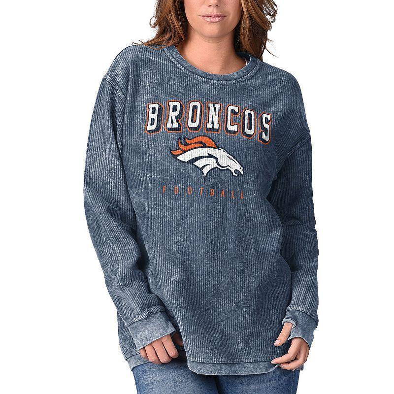 Women's G-III 4Her by Carl Banks Navy Denver Broncos Comfy Cord Pullover Sweatshirt, Size: Large, Blue Product Image
