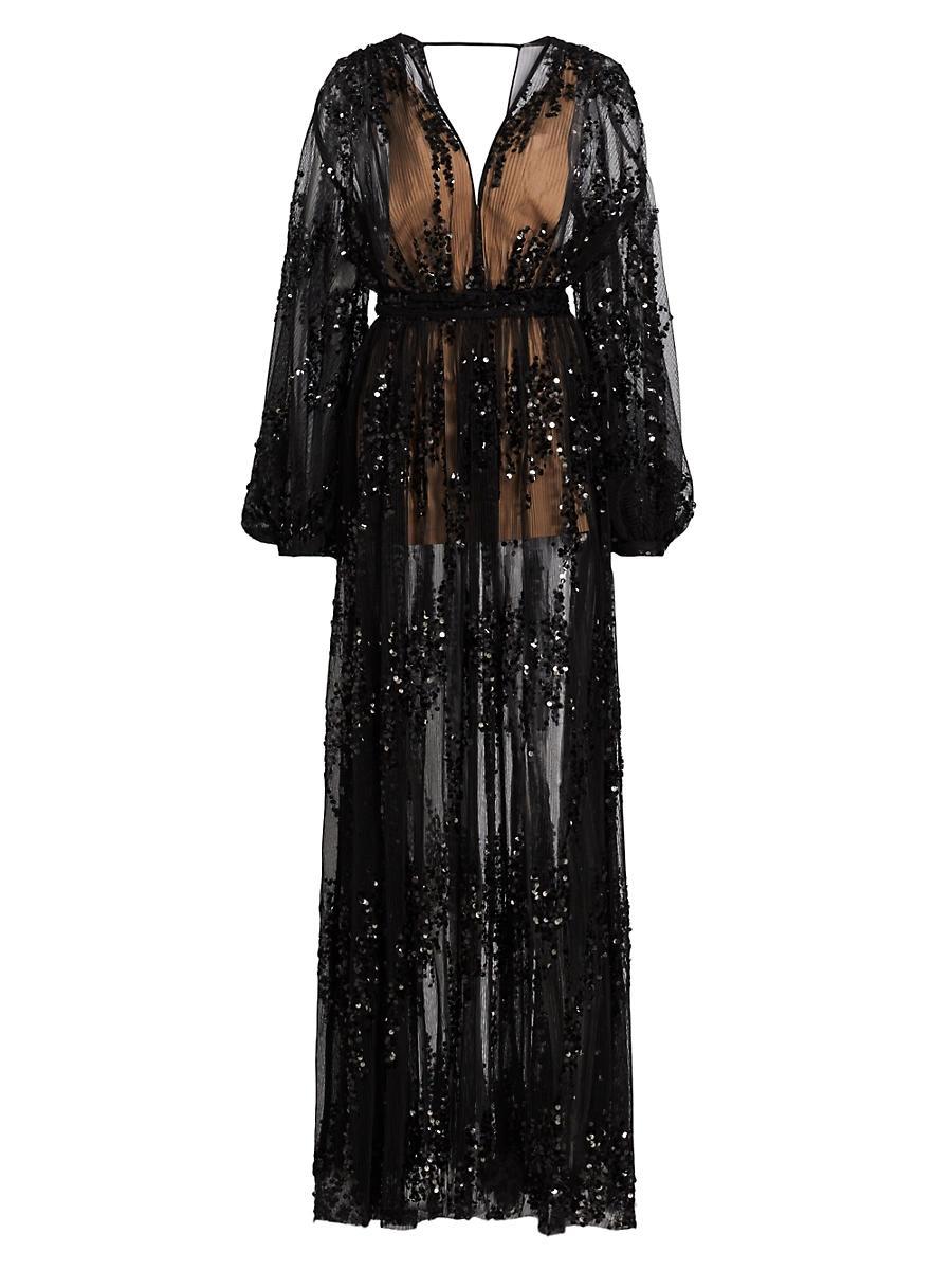 Womens Amber Zoe Embellished Tulle Gown Product Image
