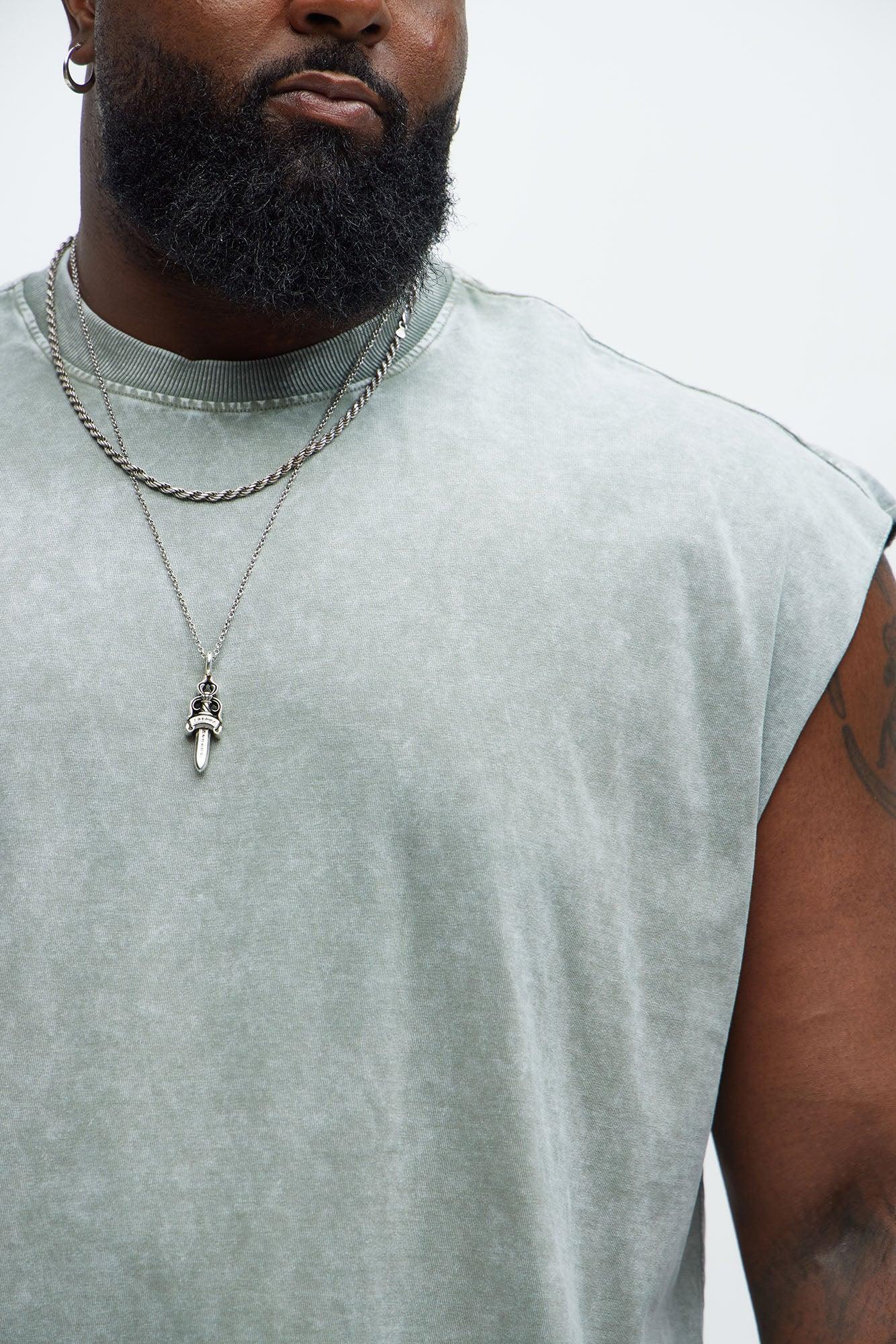 Relaxed Vintage Wash Heavyweight Muscle Tee - Sage Product Image
