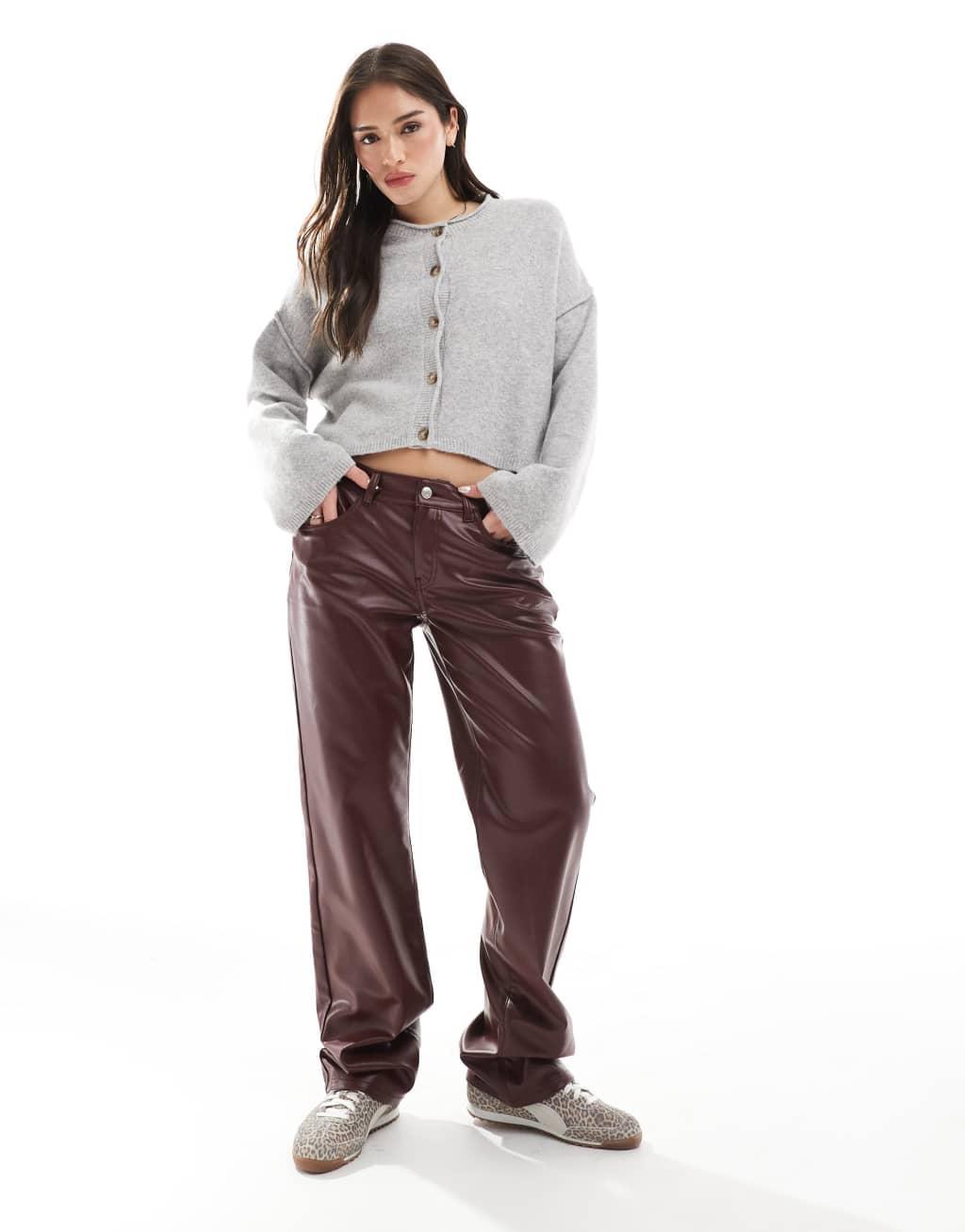 Pull&Bear cozy knit cardigan in light gray Product Image
