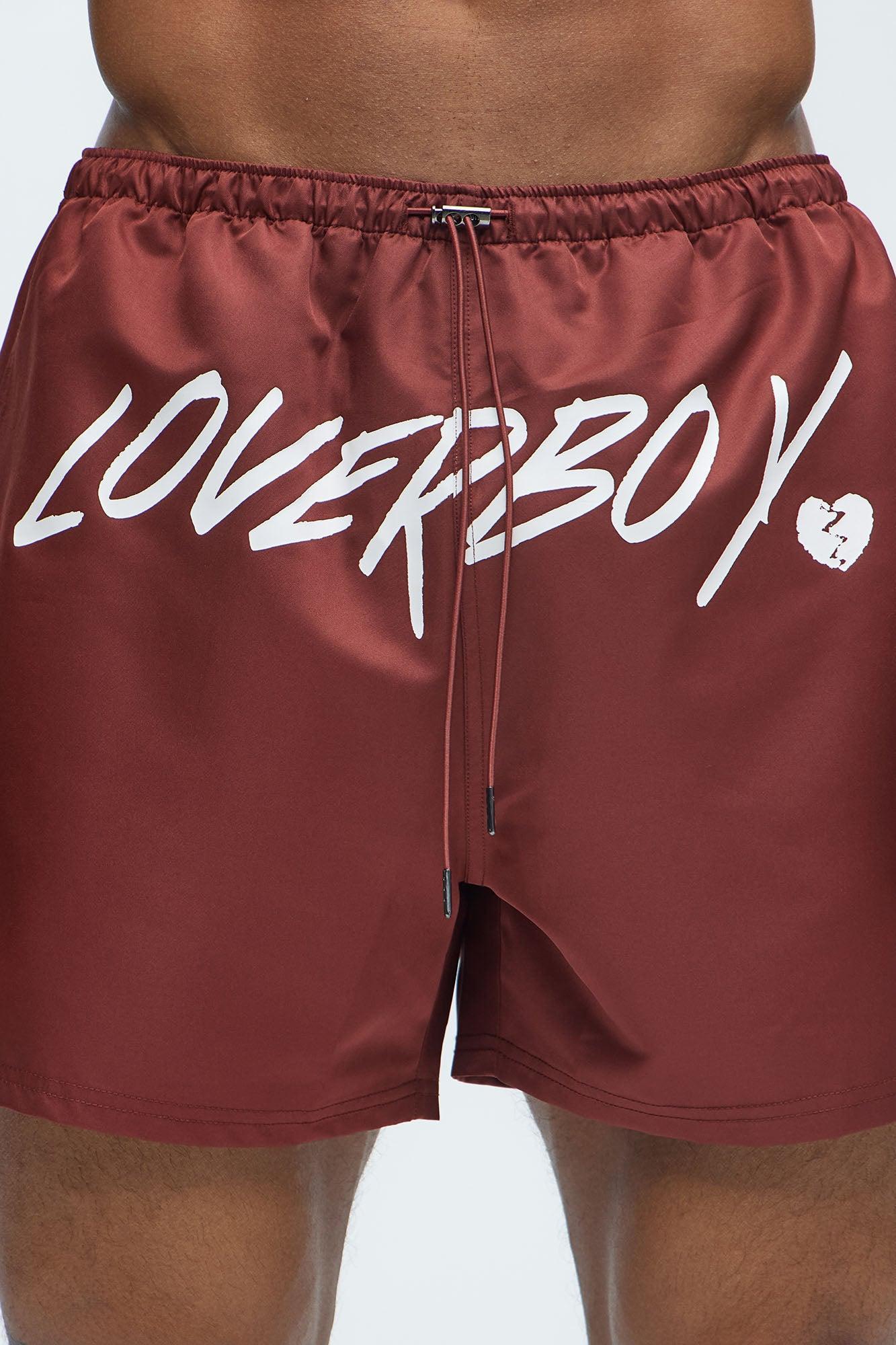 Loverboy Swim Mid Trunk - Burgundy Product Image