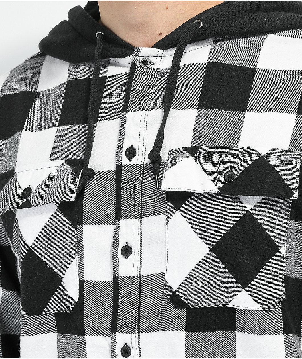 Empyre Prime Black & White Hooded Flannel Shirt Product Image