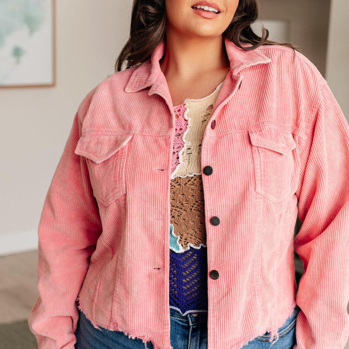 Main Stage Corduroy Jacket in Neon Pink Product Image