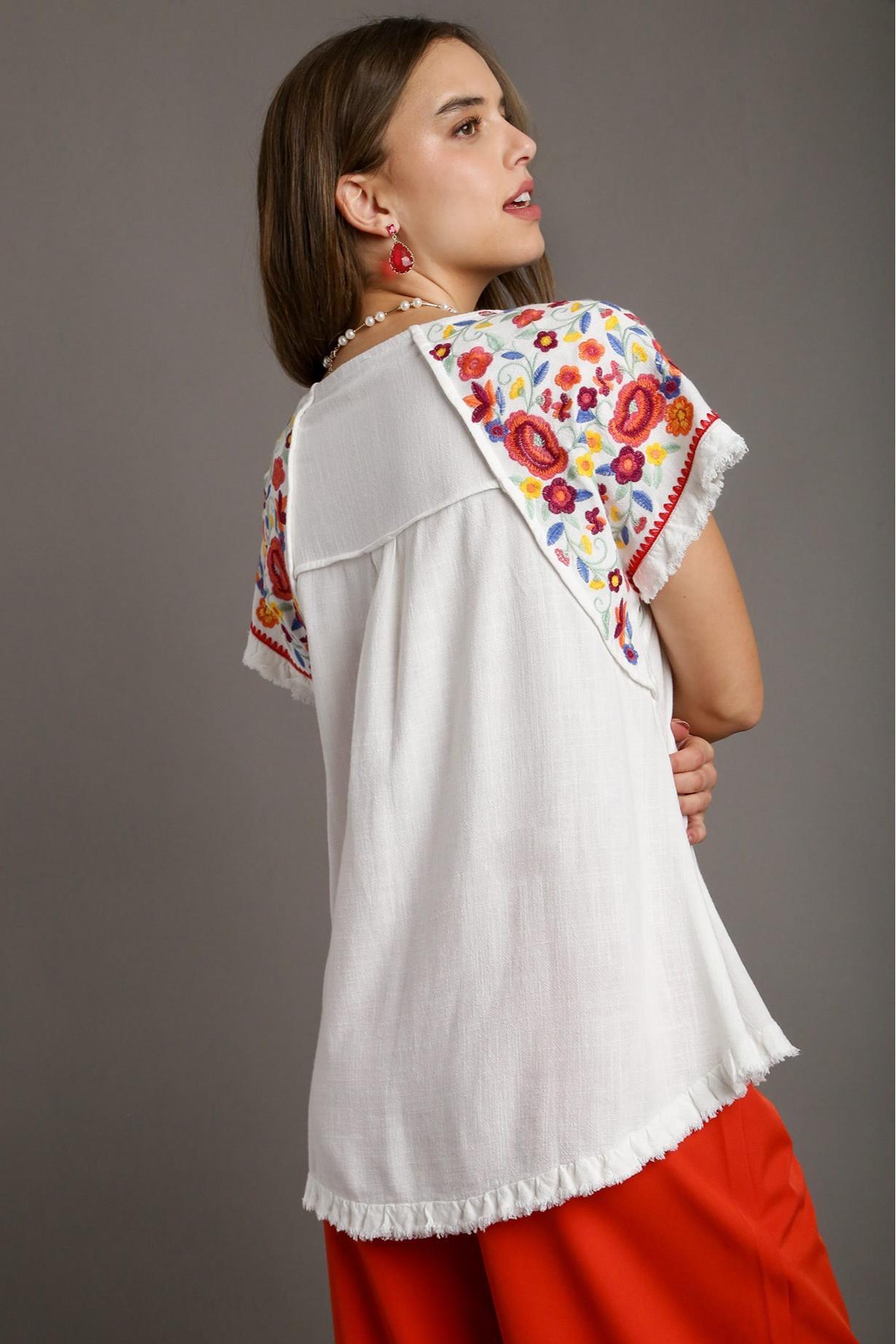 Embroidered Slv Top Product Image