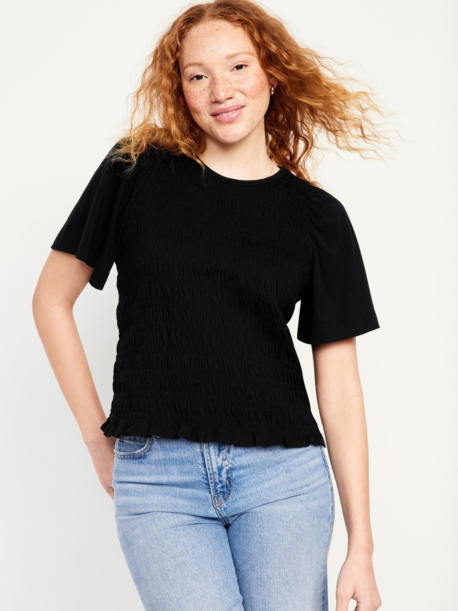 Short-Sleeve Smocked Top Product Image