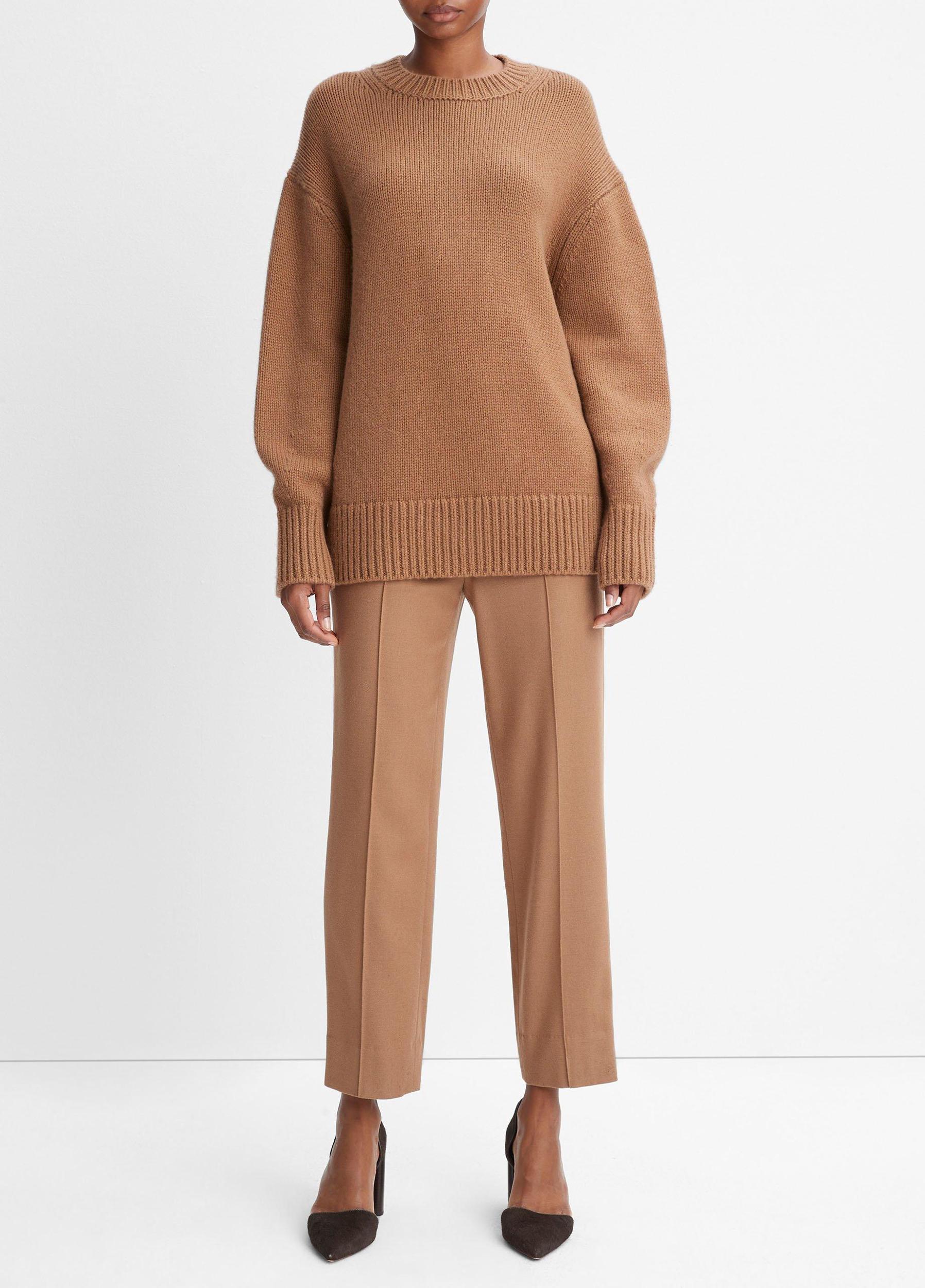 Wool and Cashmere Boyfriend Crew Neck Sweater Product Image