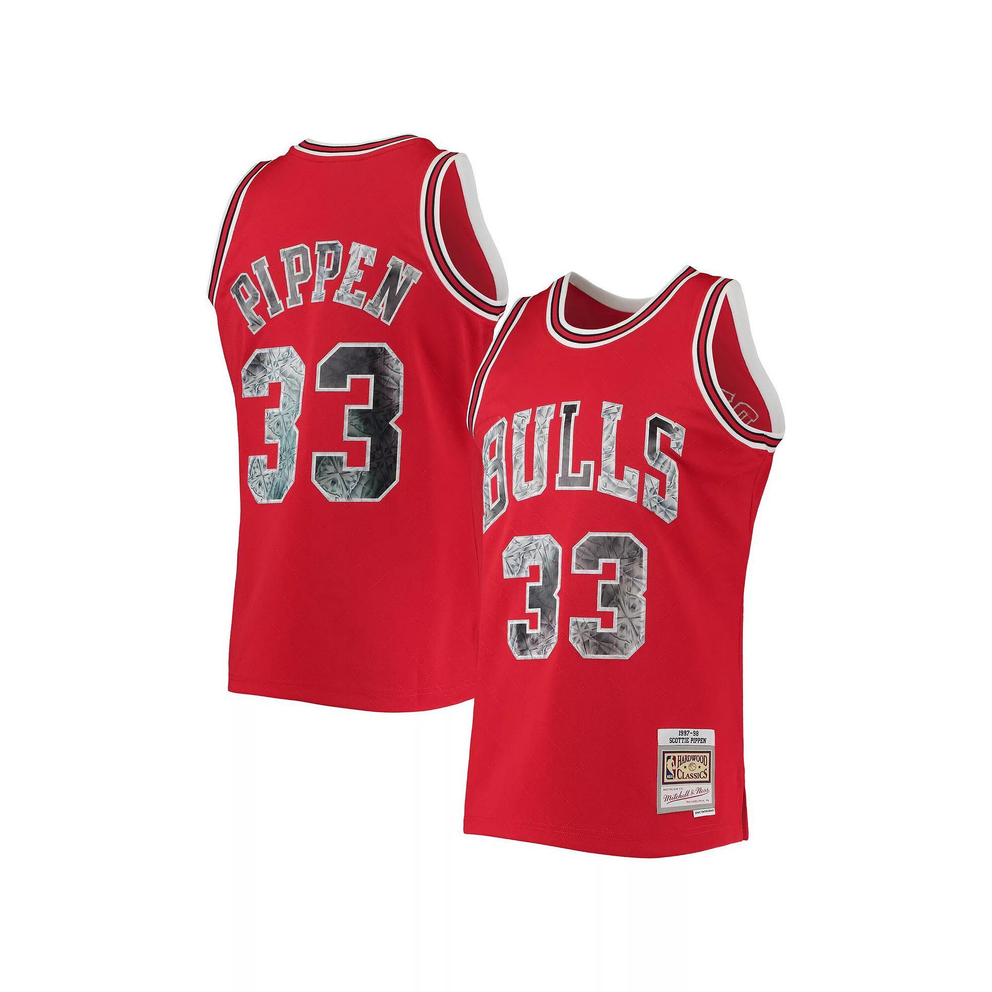 Men's Mitchell & Ness Scottie Pippen Red Chicago Bulls 1996-97 Hardwood Classics NBA 75th Anniversary Diamond Swingman Jersey, Size: Large Product Image