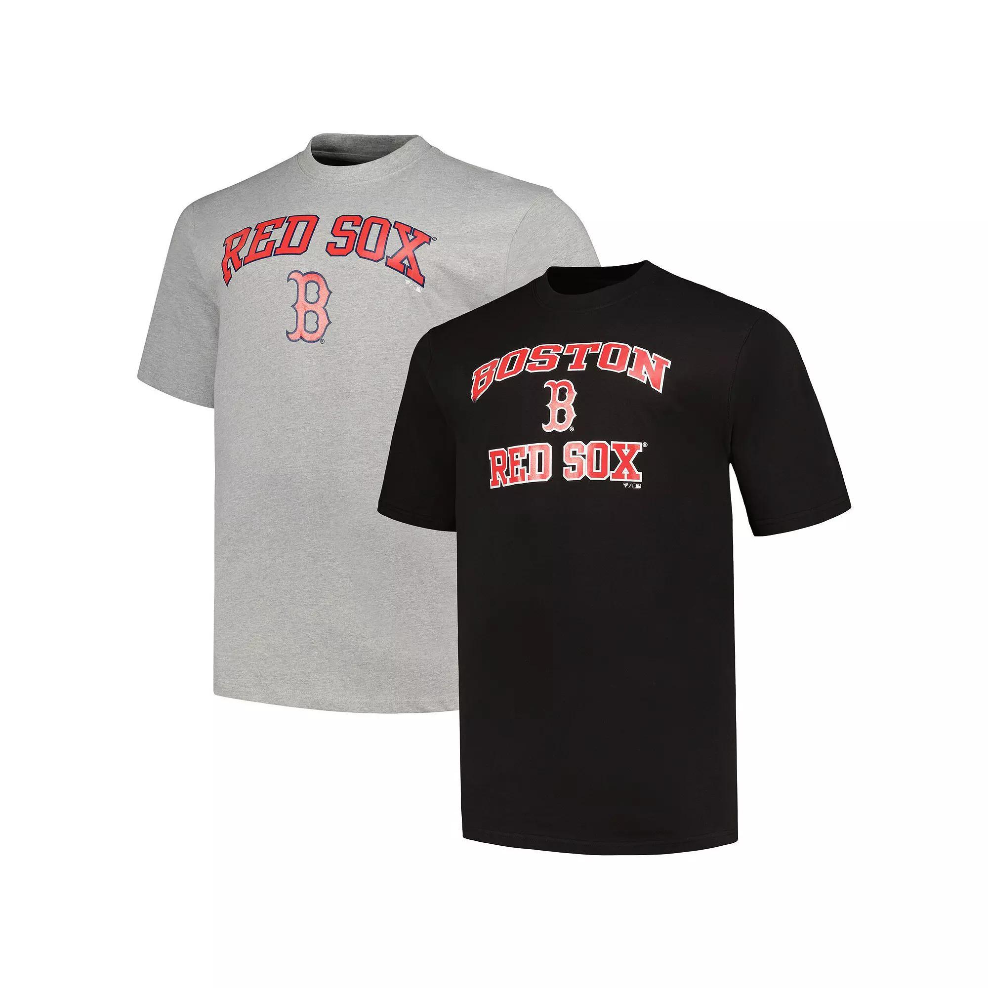Men's Profile Black/Heather Gray Boston Red Sox Big & Tall T-Shirt Combo Pack, Size: 3XB Product Image