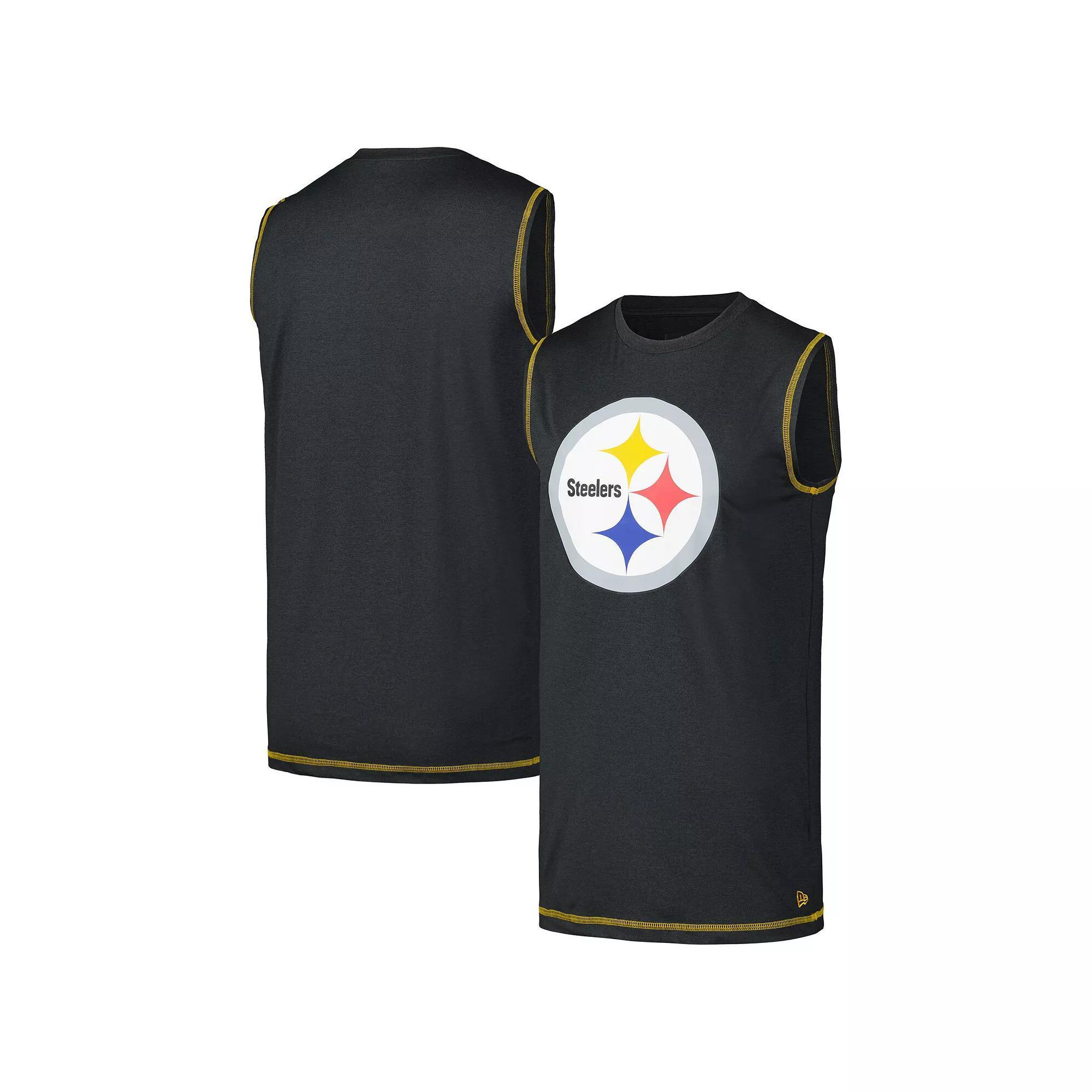 Men's New Era Black Pittsburgh Steelers Tank Top, Size: Small Product Image