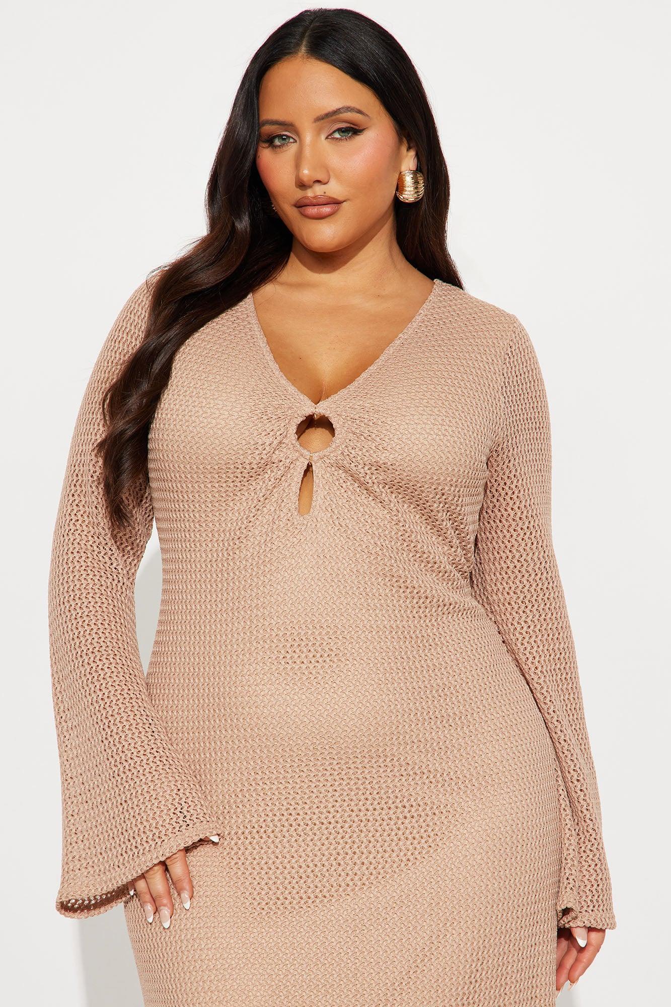 Find Me Poolside Crochet Maxi Dress - Mocha Product Image