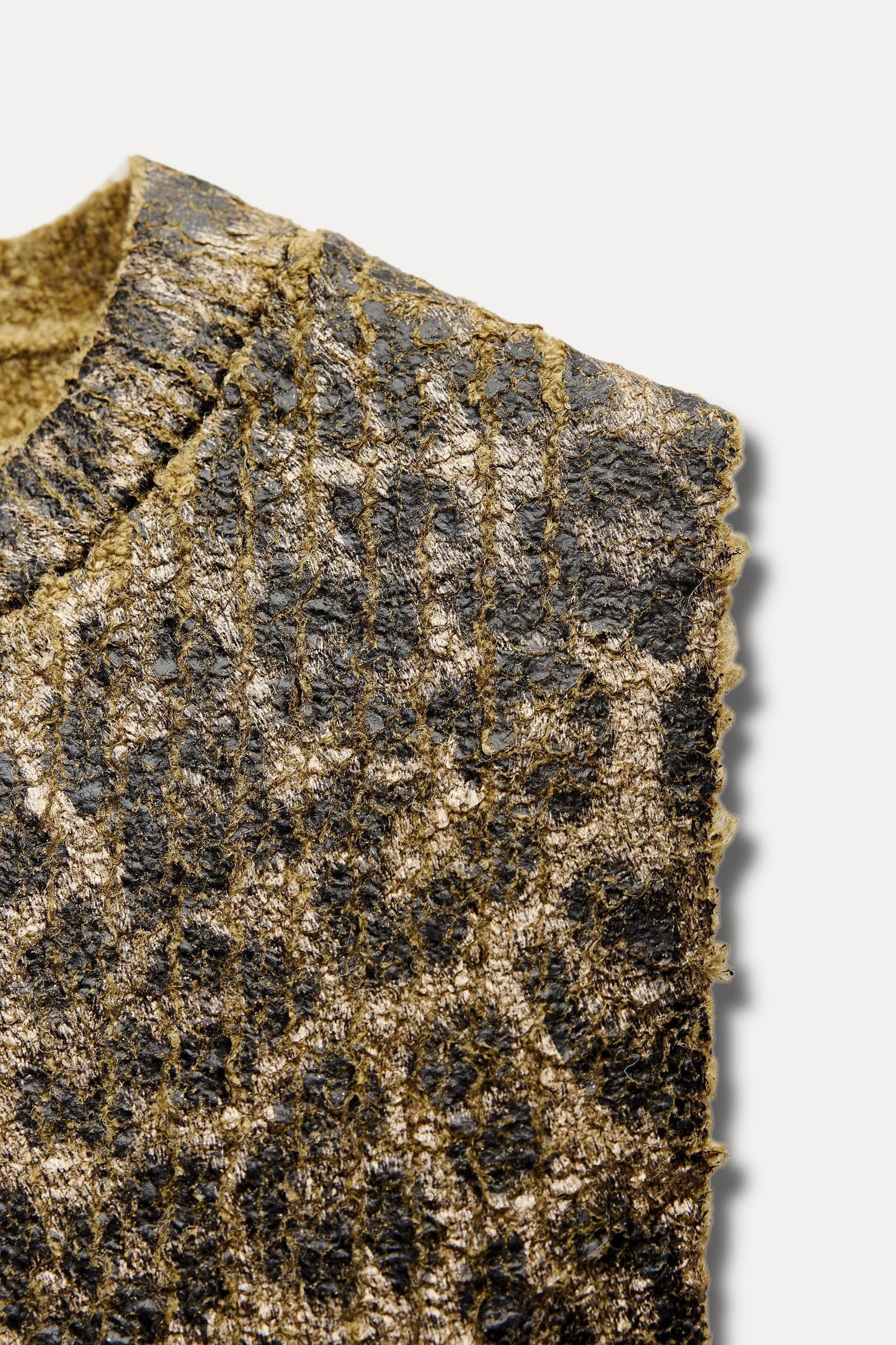 ANIMAL PRINT FOIL KNIT TOP Product Image