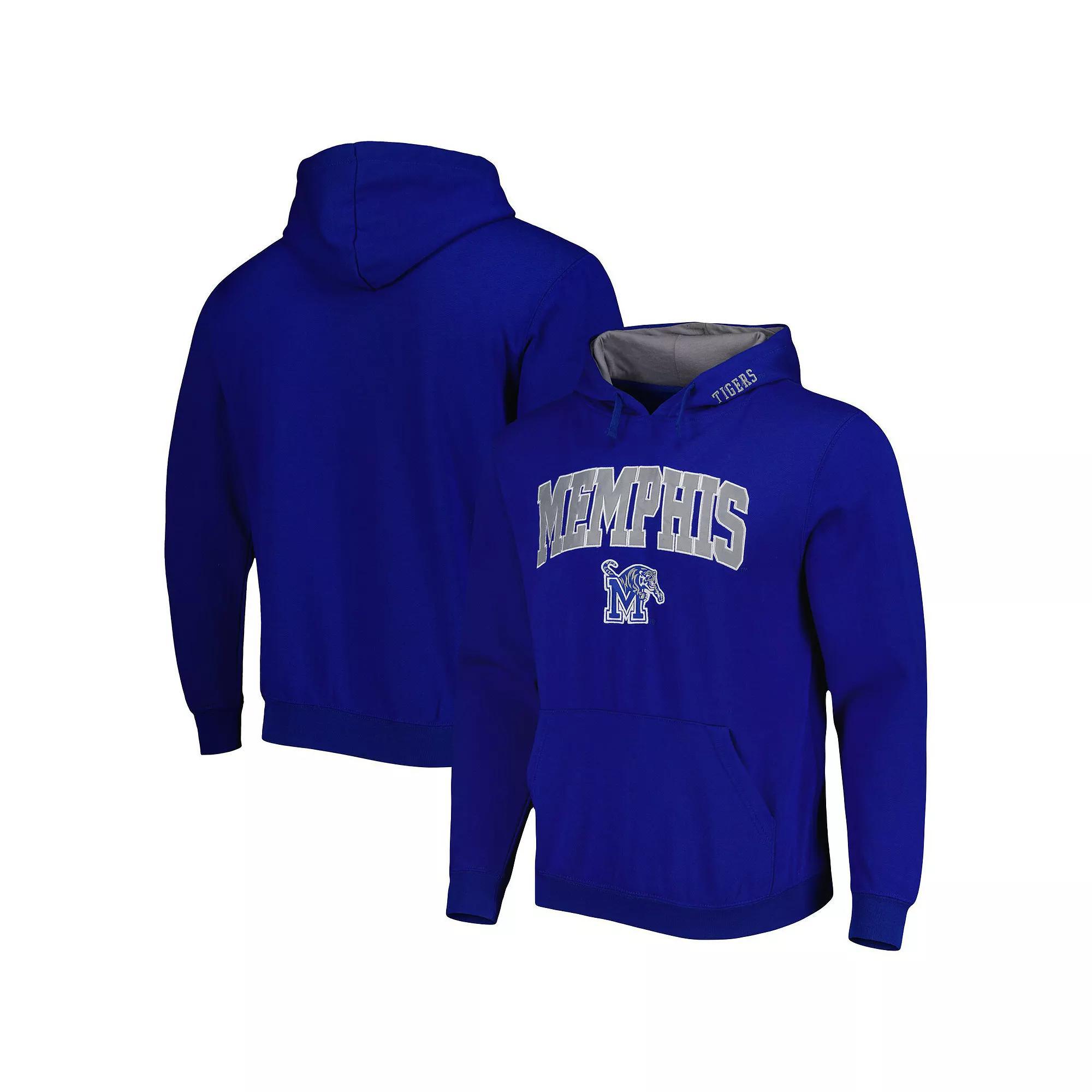 Men's Colosseum Royal Memphis Tigers Arch and Logo Pullover Hoodie, Size: Small, Blue Product Image