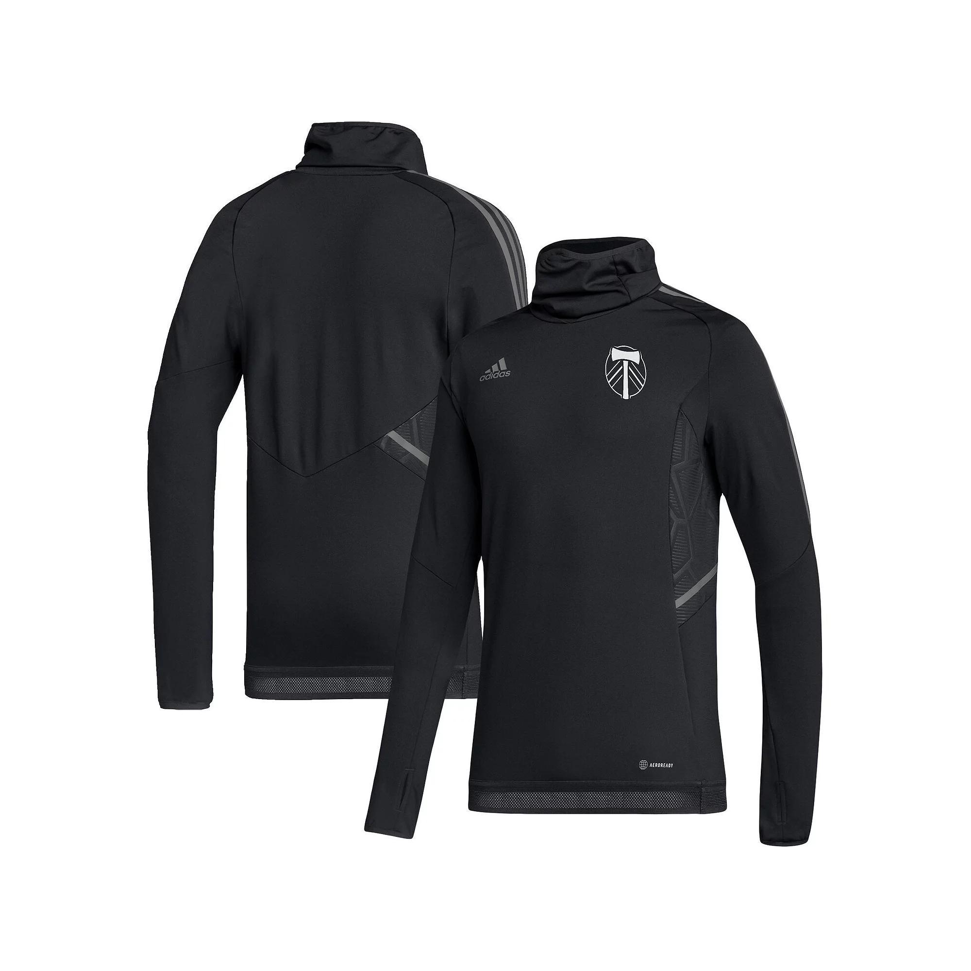 Mens adidas Black San Jose Earthquakes COLD.RDY Raglan Warmup Pullover Jacket Product Image