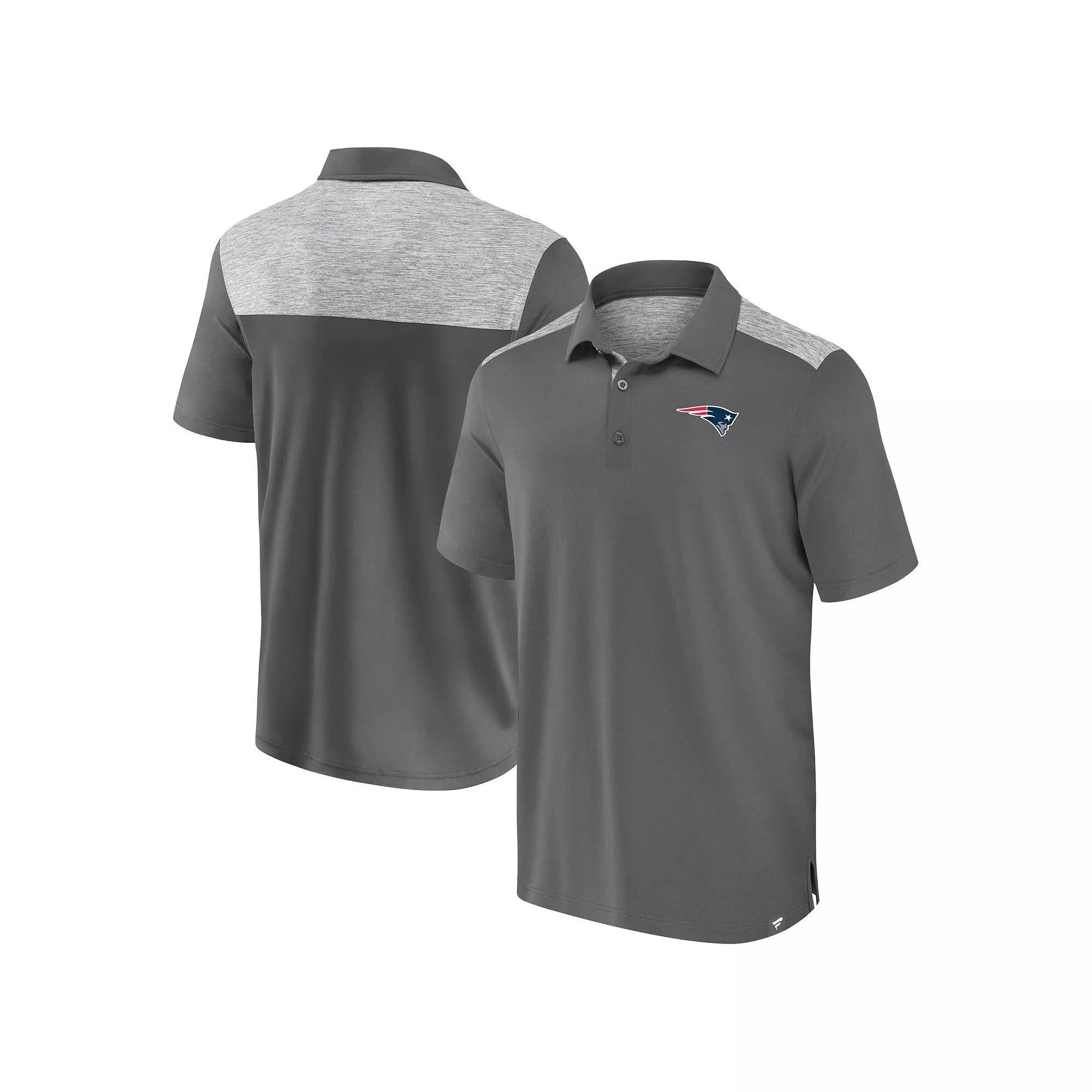 Men's Fanatics Heather Gray New England Patriots Long Shot Polo, Size: Small, Grey Product Image