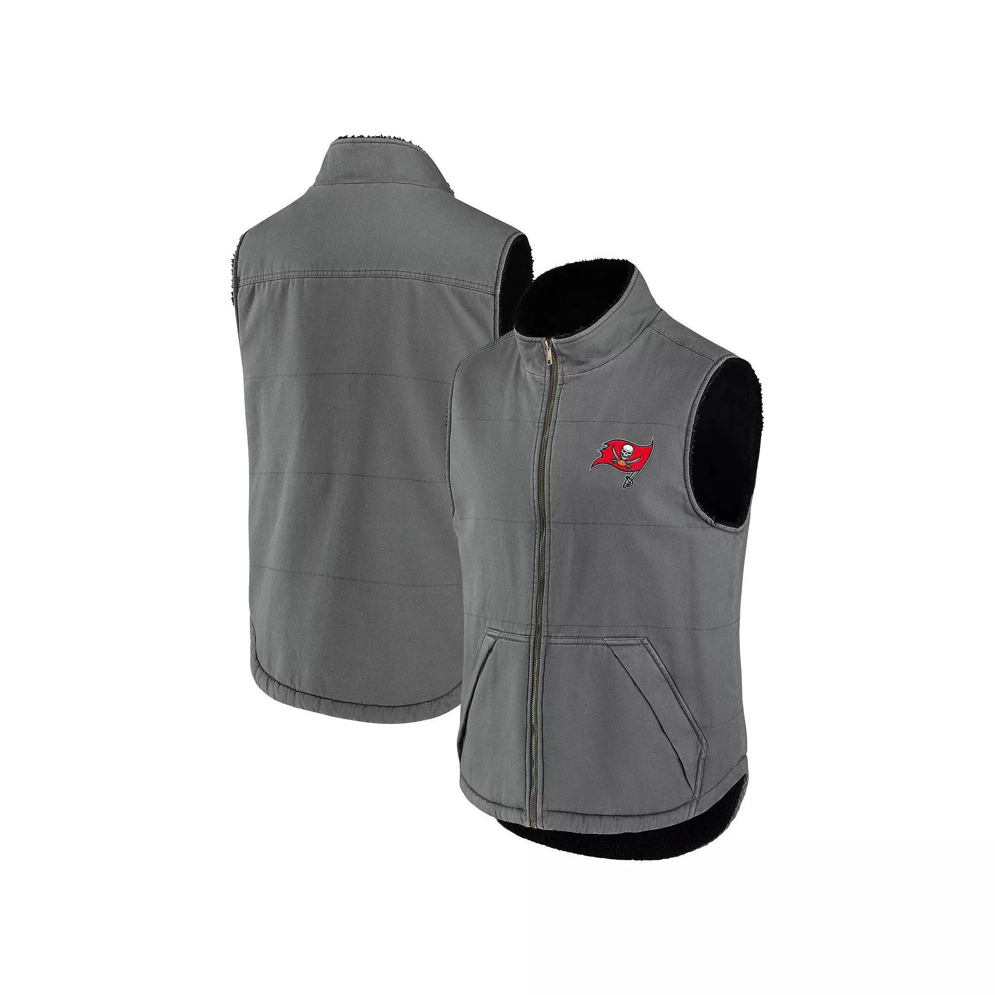 Men's NFL x Darius Rucker Collection by Fanatics Gray Tampa Bay Buccaneers Sherpa-Lined Full-Zip Vest, Size: Medium, Grey Product Image