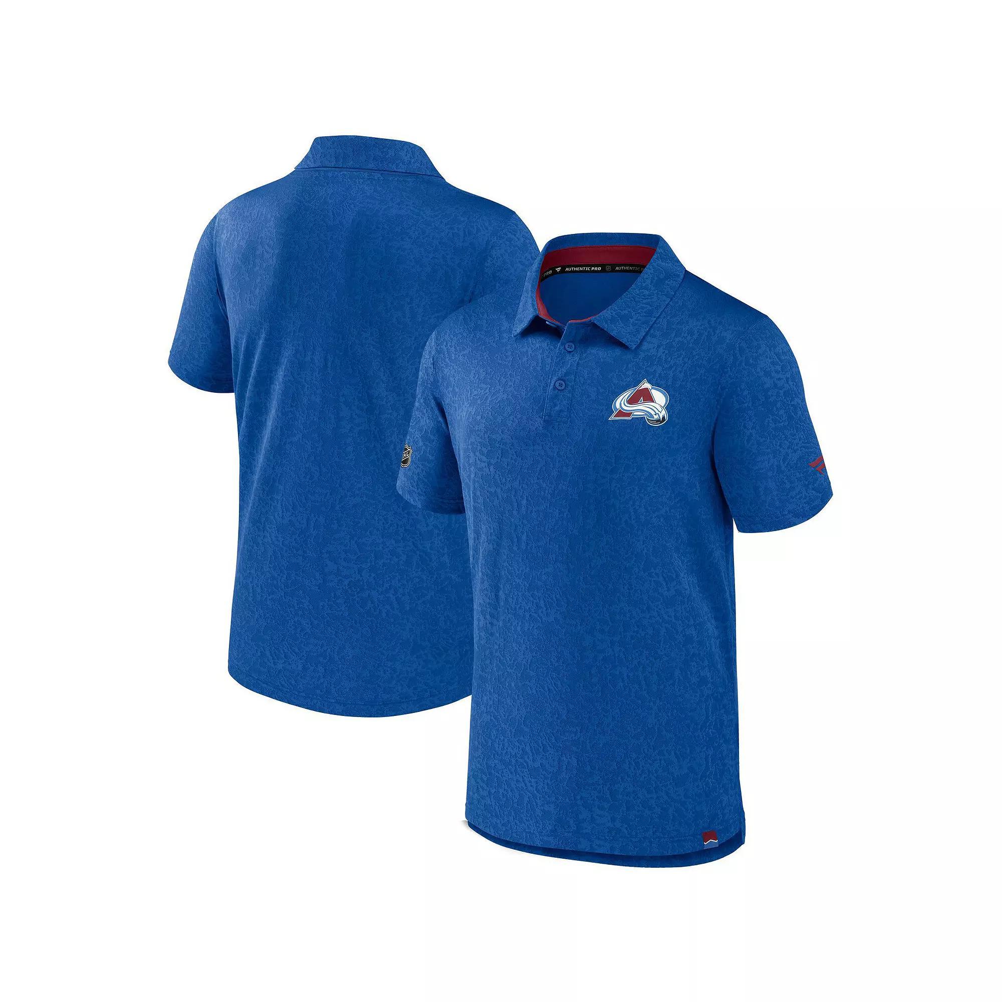 Men's Fanatics  Blue Colorado Avalanche Authentic Pro Jacquard Polo, Size: Small Product Image