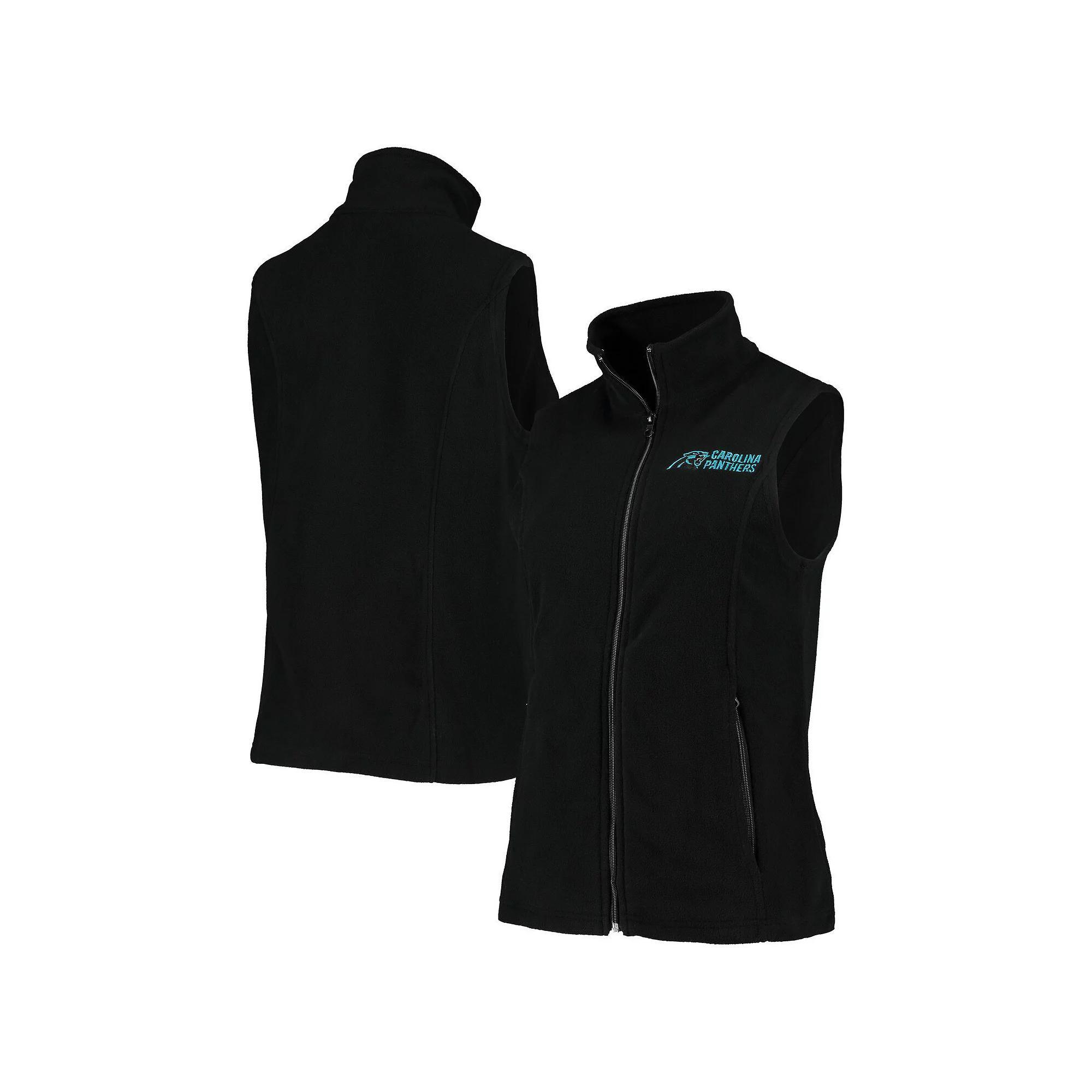 Women's Carolina Panthers Black Houston Fleece Full-Zip Vest, Size: Medium Product Image